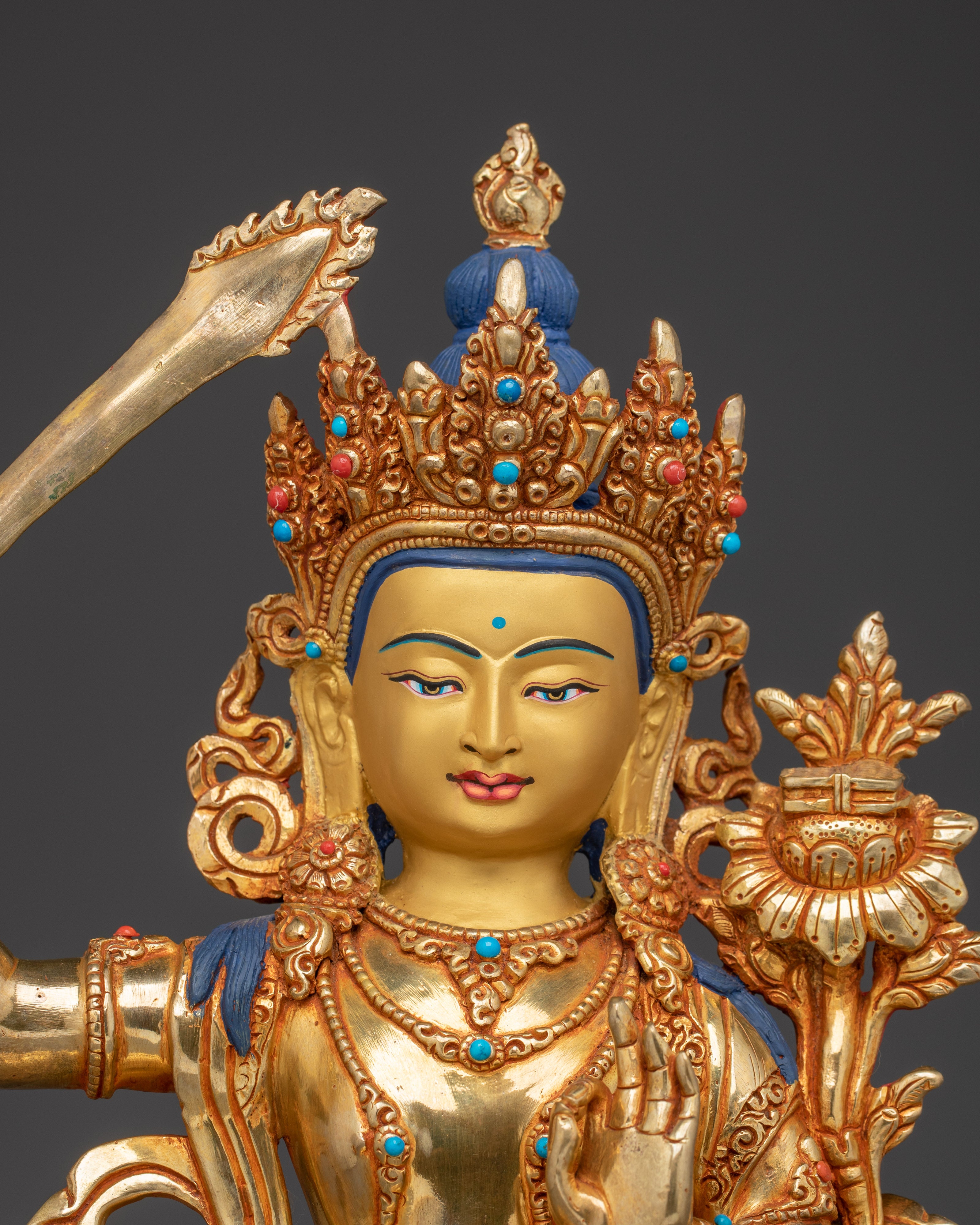 Golden Manjushri Statue: The Wisdom Bodhisattva