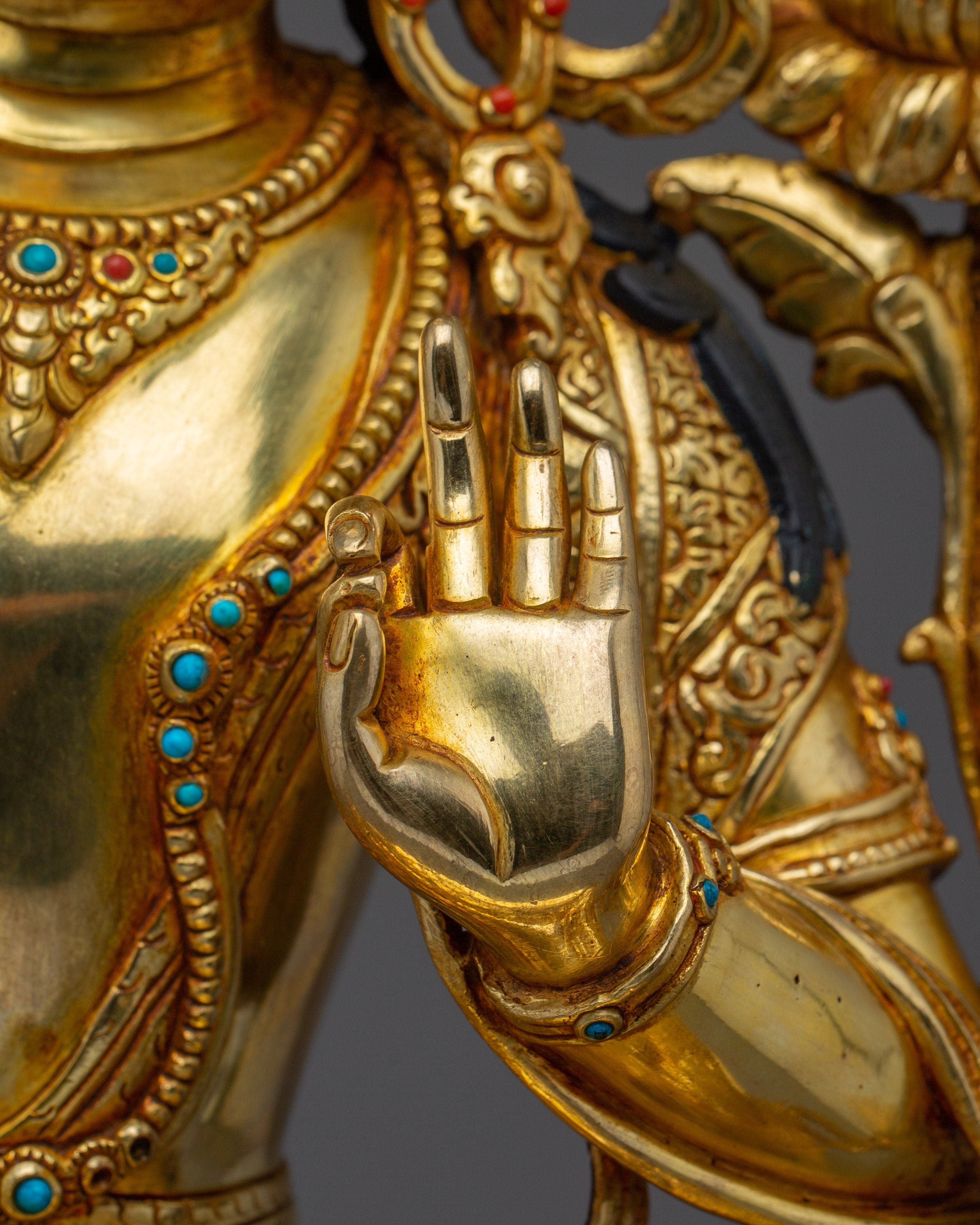 Golden Manjushri Handmade Art | Buddhist Revered Deity