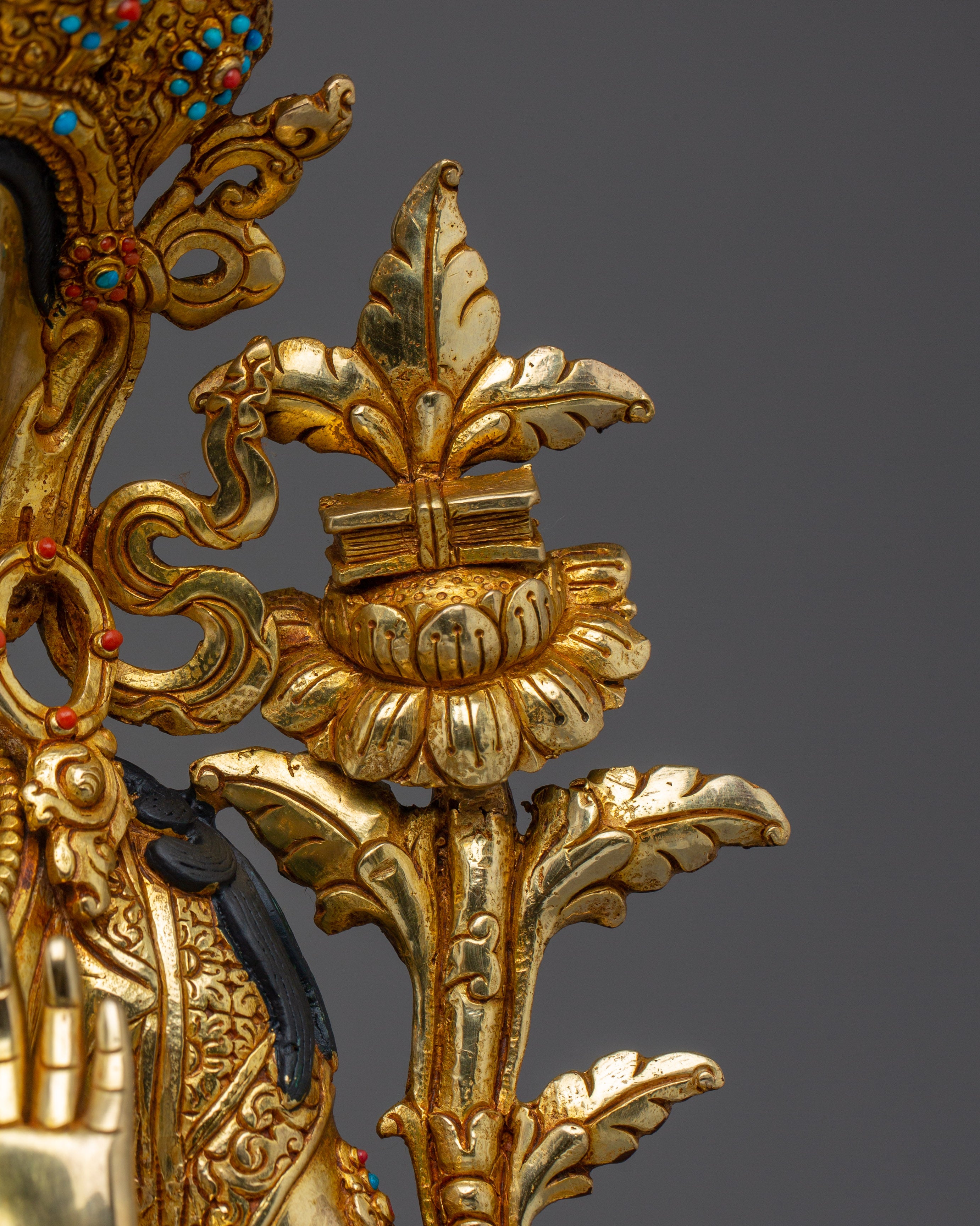 Golden Manjushri Handmade Art | Buddhist Revered Deity