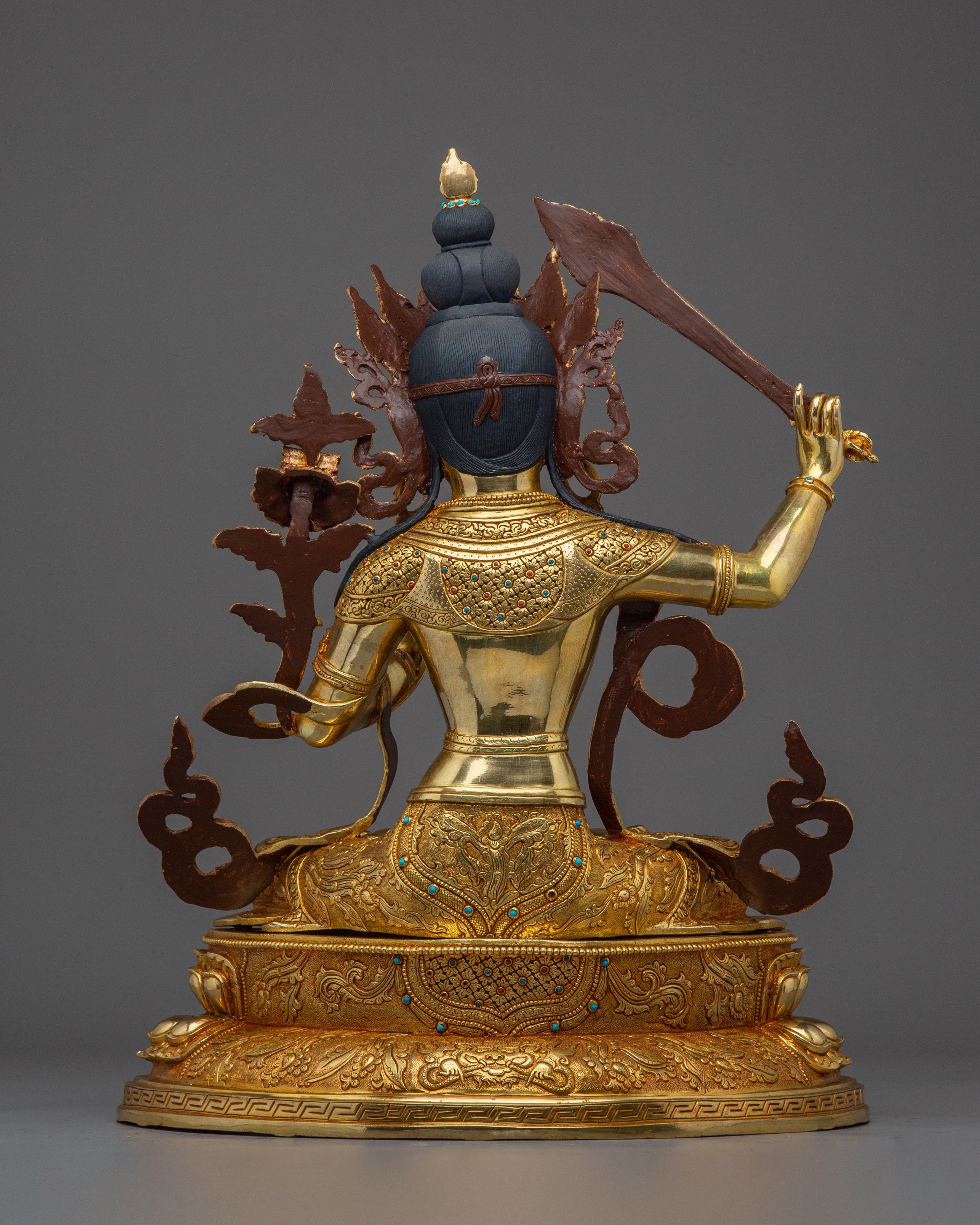 Golden Manjushri Handmade Art | Buddhist Revered Deity