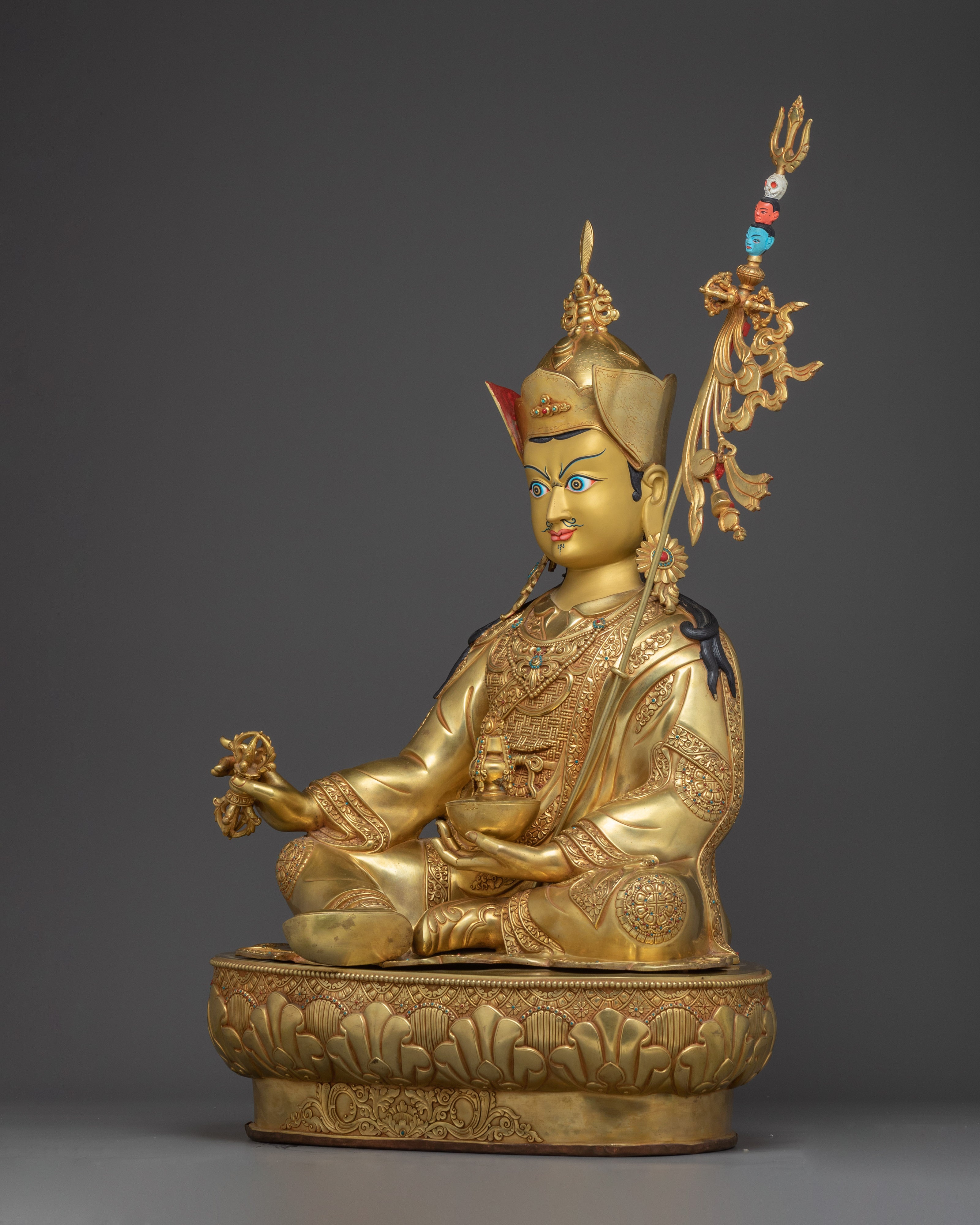 Nepalese Handmade Guru Rinpoche Artwork | Padmasambhava Figurine