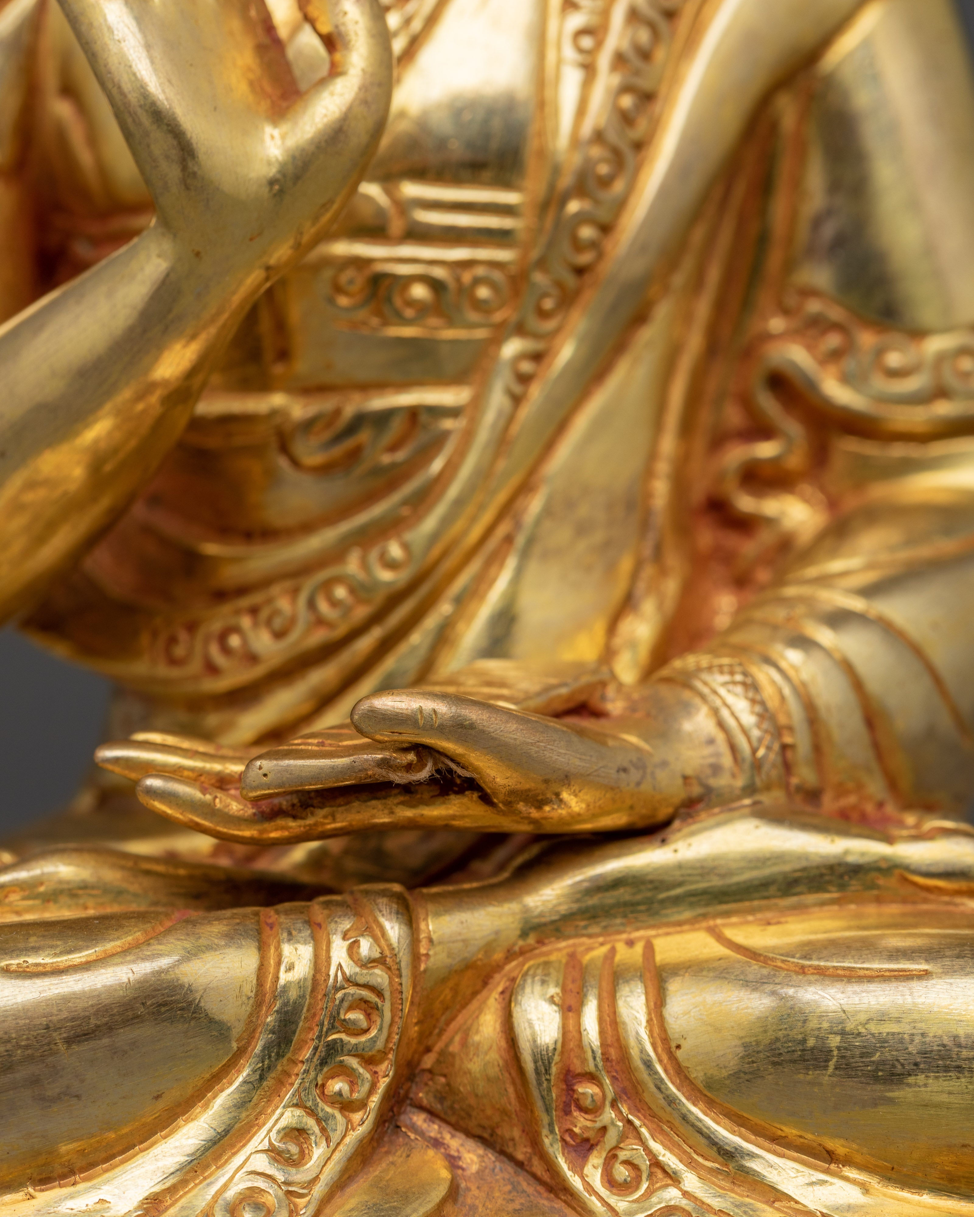 Tibetan Tsongkhapa Statue Set | Nepali Crafted Vajrayana Icons