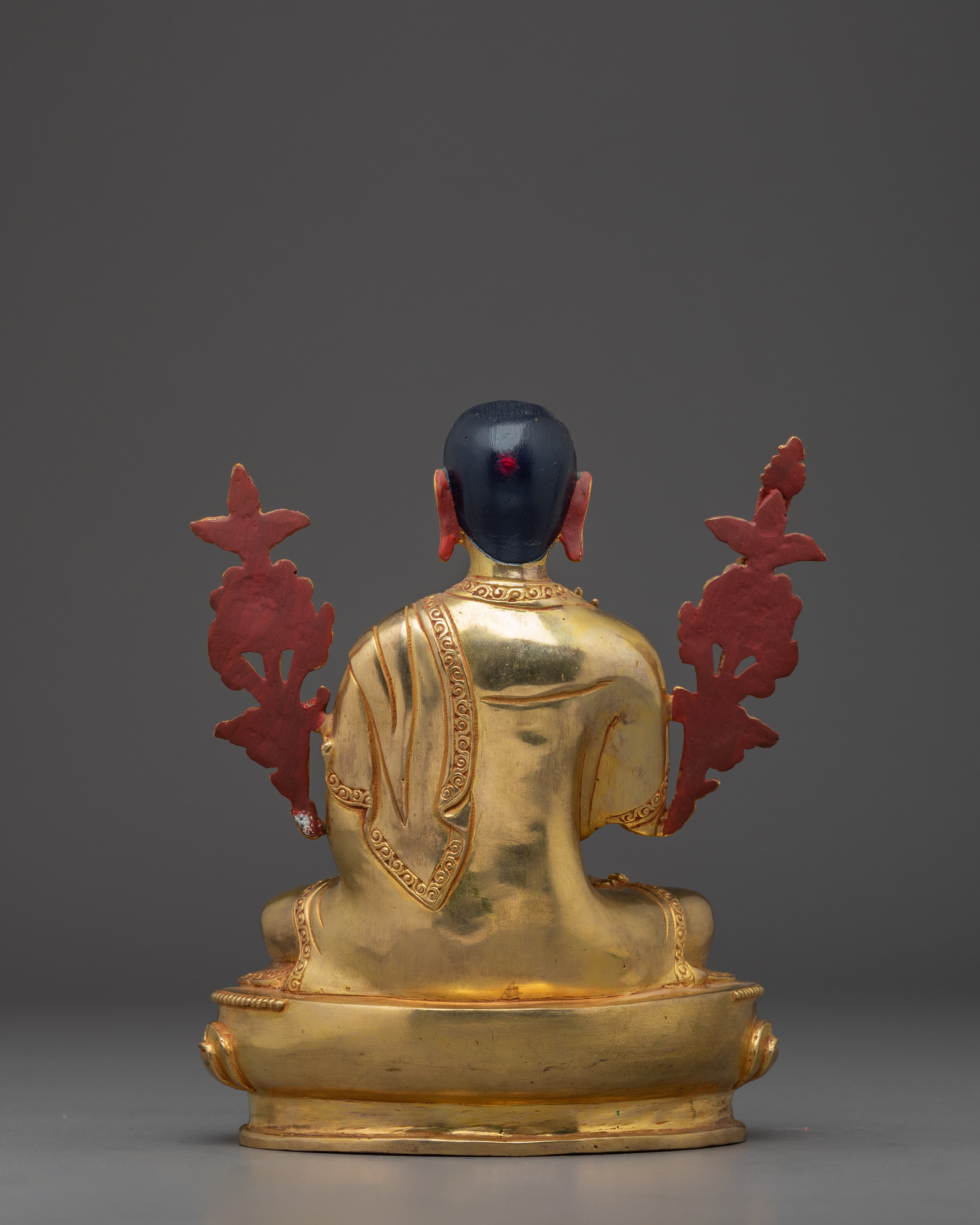 Sacred Tsongkhapa Statue | Gold Gilded Tibetan Artwork
