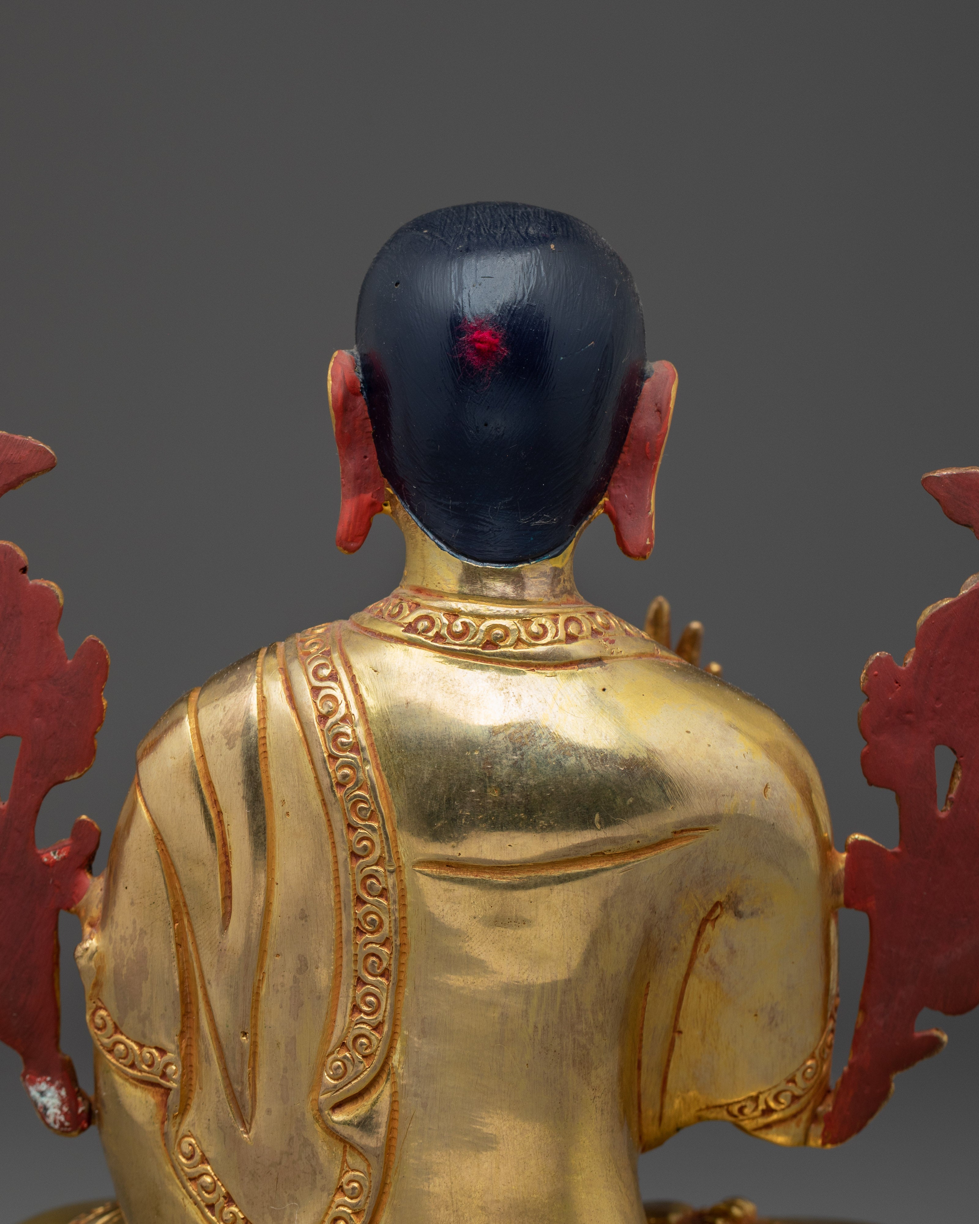 Sacred Tsongkhapa Statue | Gold Gilded Tibetan Artwork