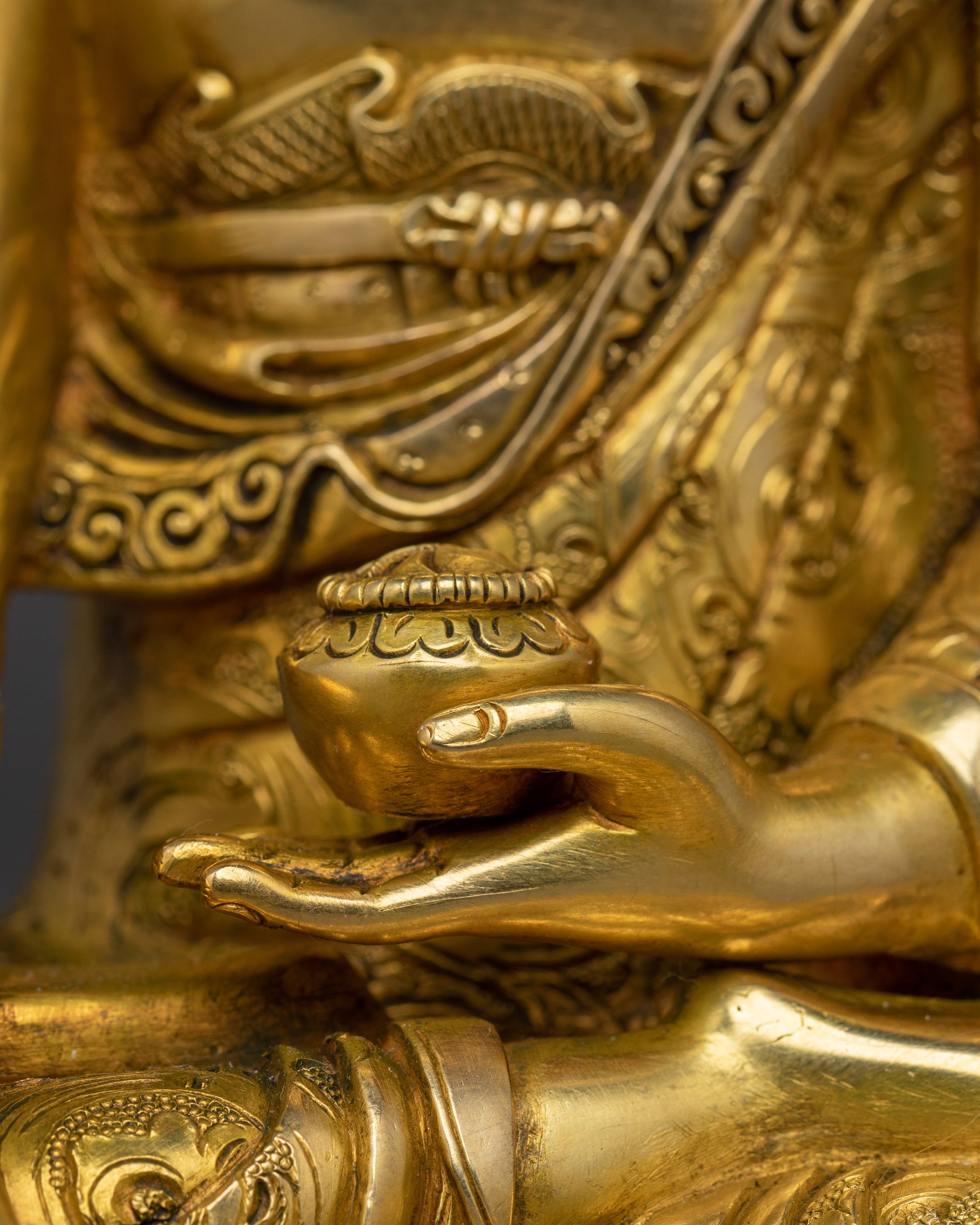 Enlightened Golden Shakyamuni Buddha Sculpture | Historical Buddha