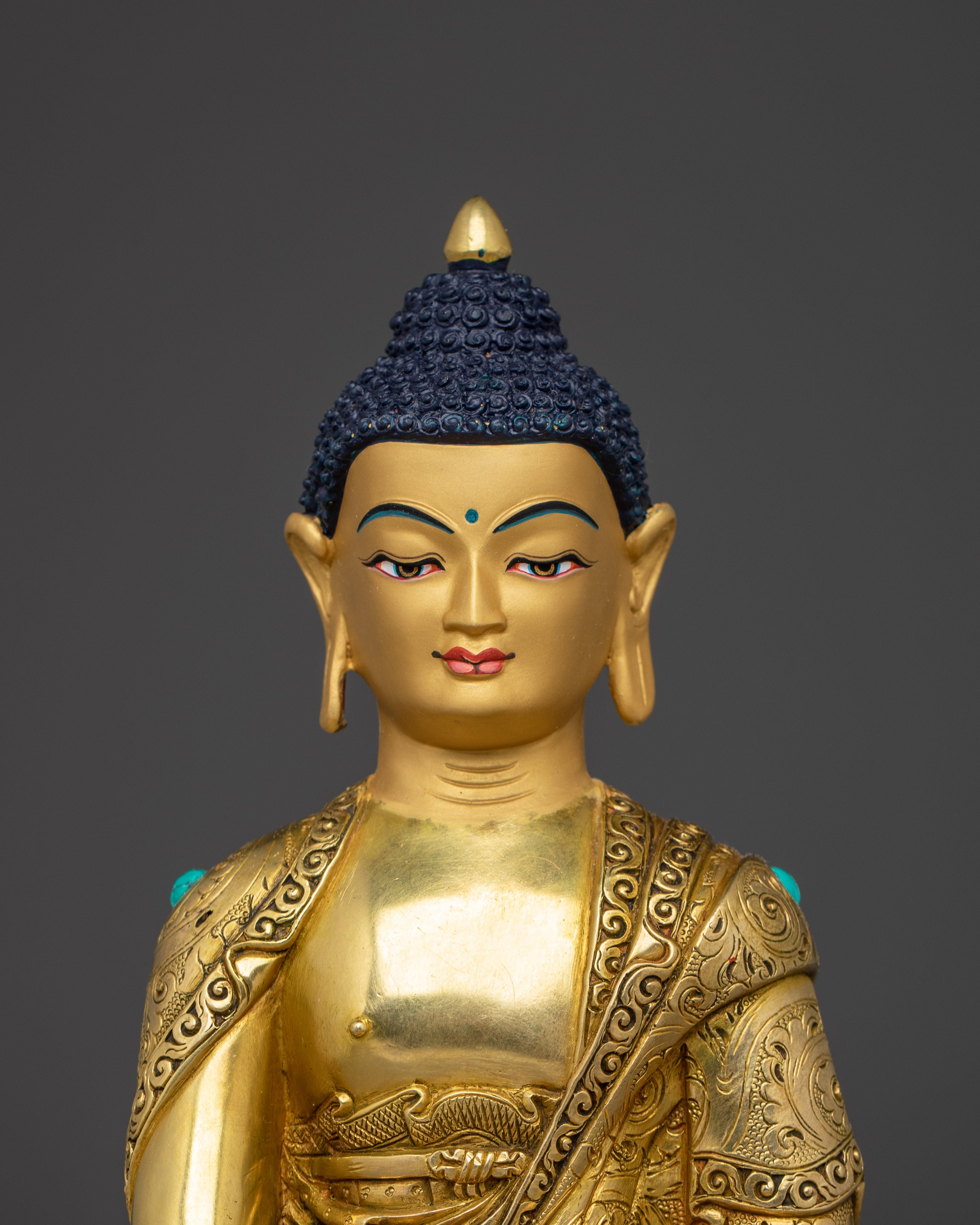 Enlightened Golden Shakyamuni Buddha Sculpture | Historical Buddha