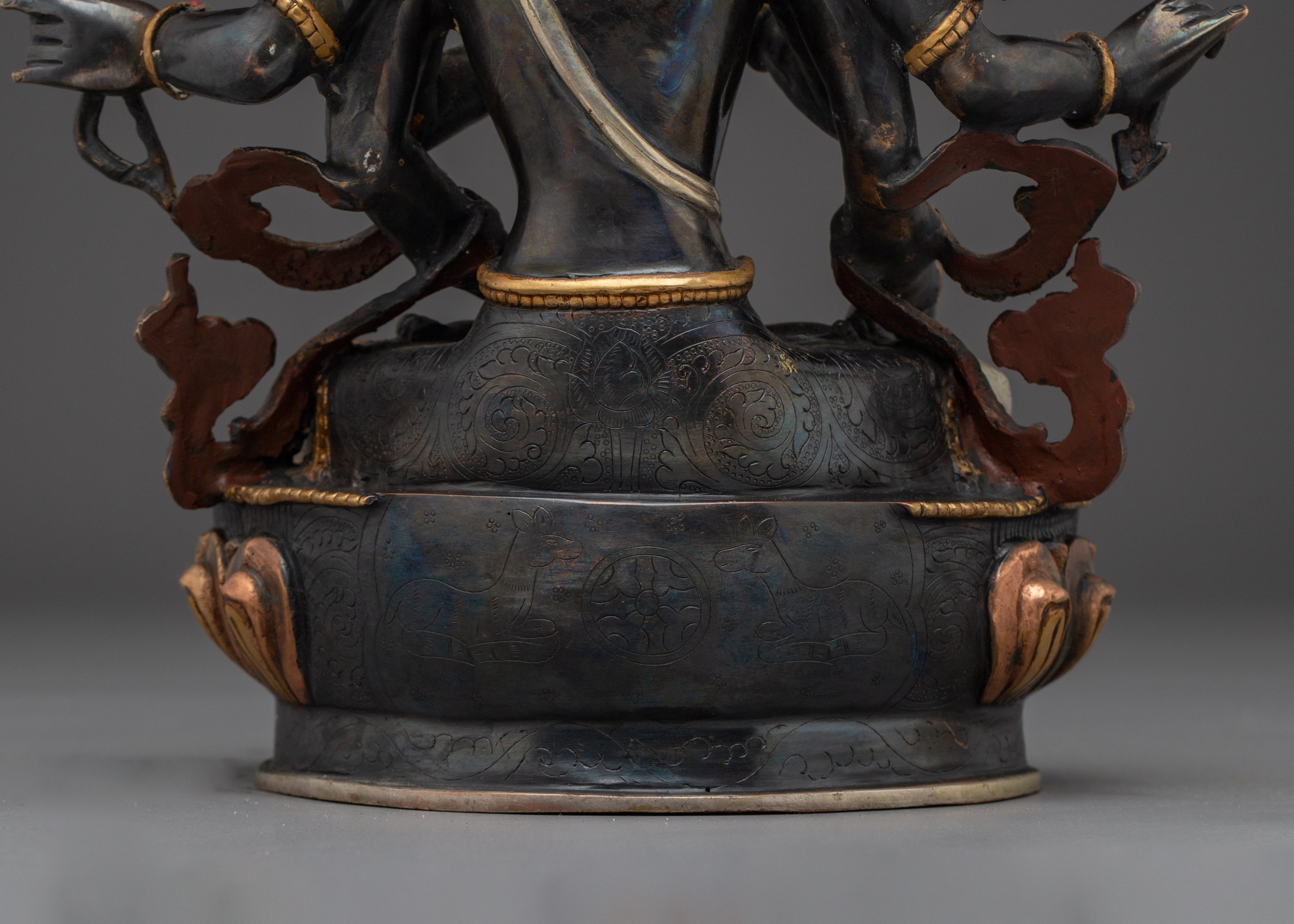 Handcrafted Namgyalma Copper and Gold Statue | Buddhist Deity for Altar & Meditation