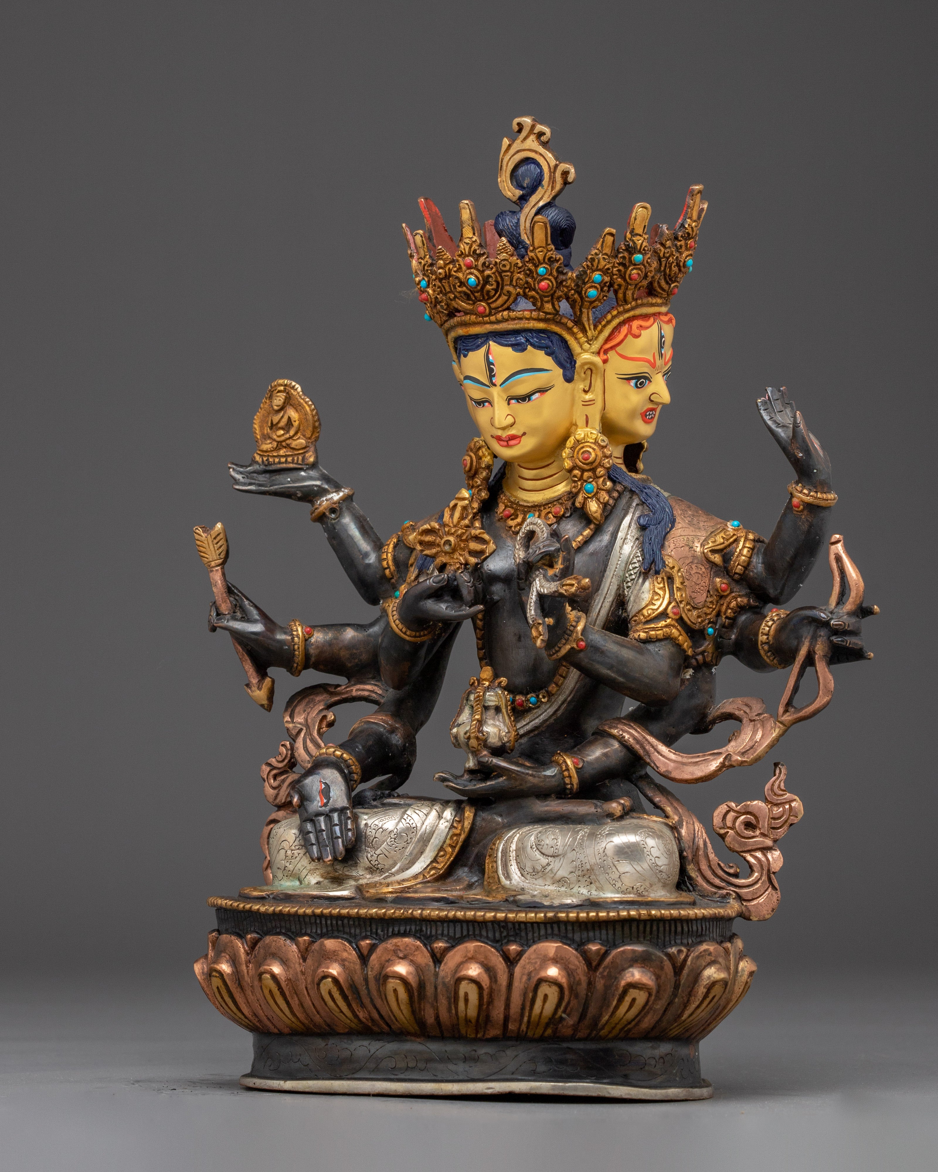 Handcrafted Namgyalma Copper and Gold Statue | Buddhist Deity for Altar & Meditation