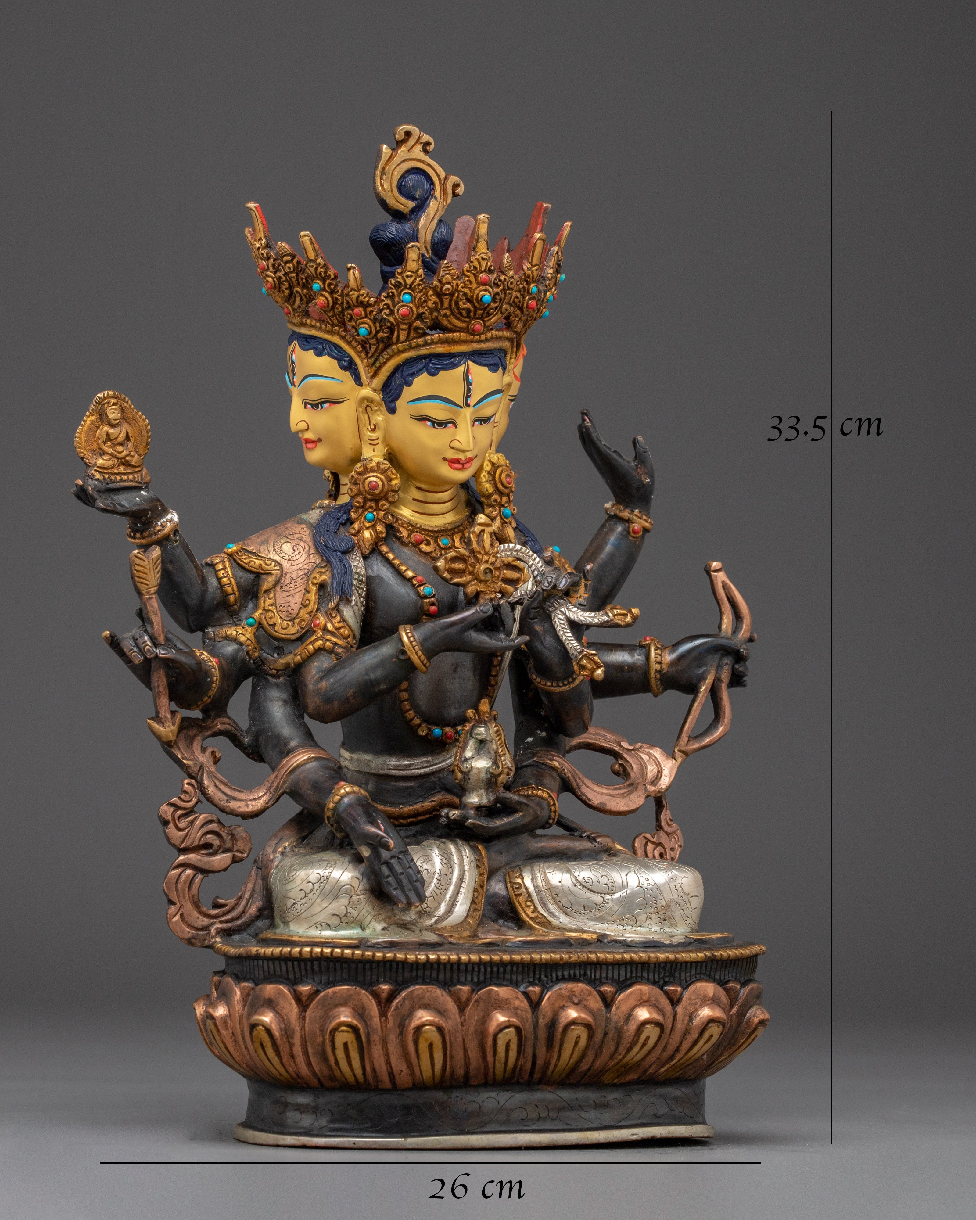Handcrafted Namgyalma Copper and Gold Statue
