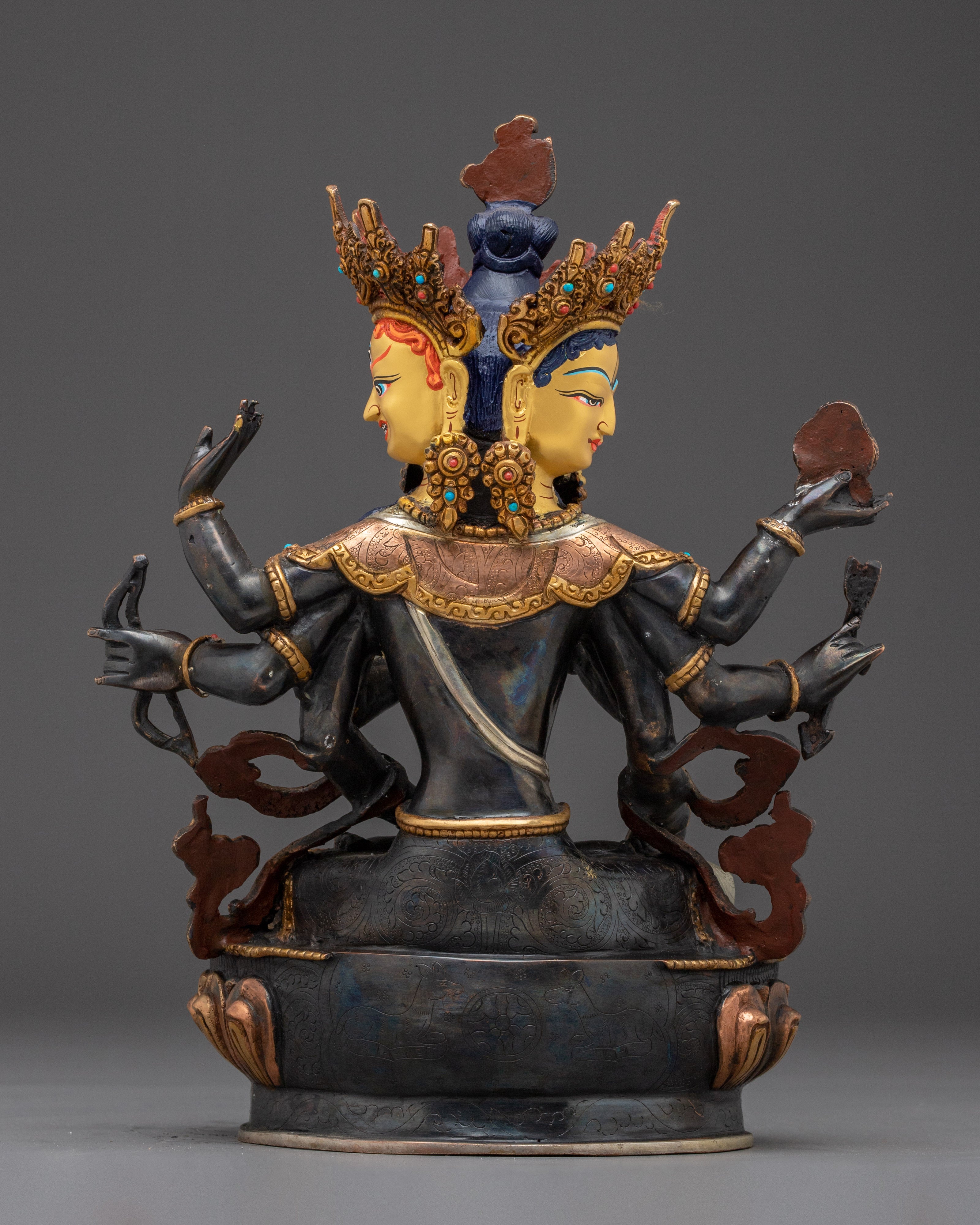Handcrafted Namgyalma Copper and Gold Statue | Buddhist Deity for Altar & Meditation