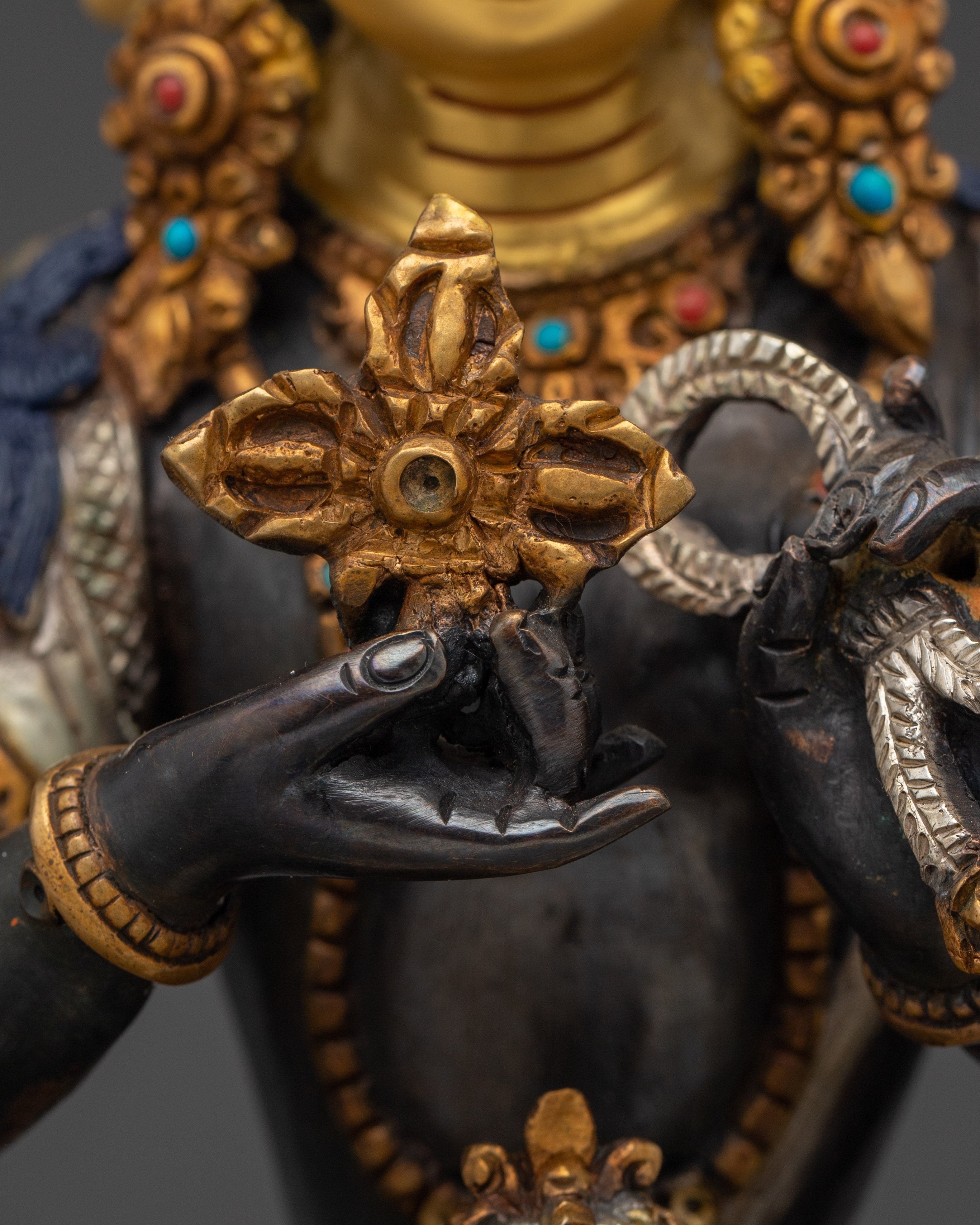 Handcrafted Namgyalma Copper and Gold Statue | Buddhist Deity for Altar & Meditation