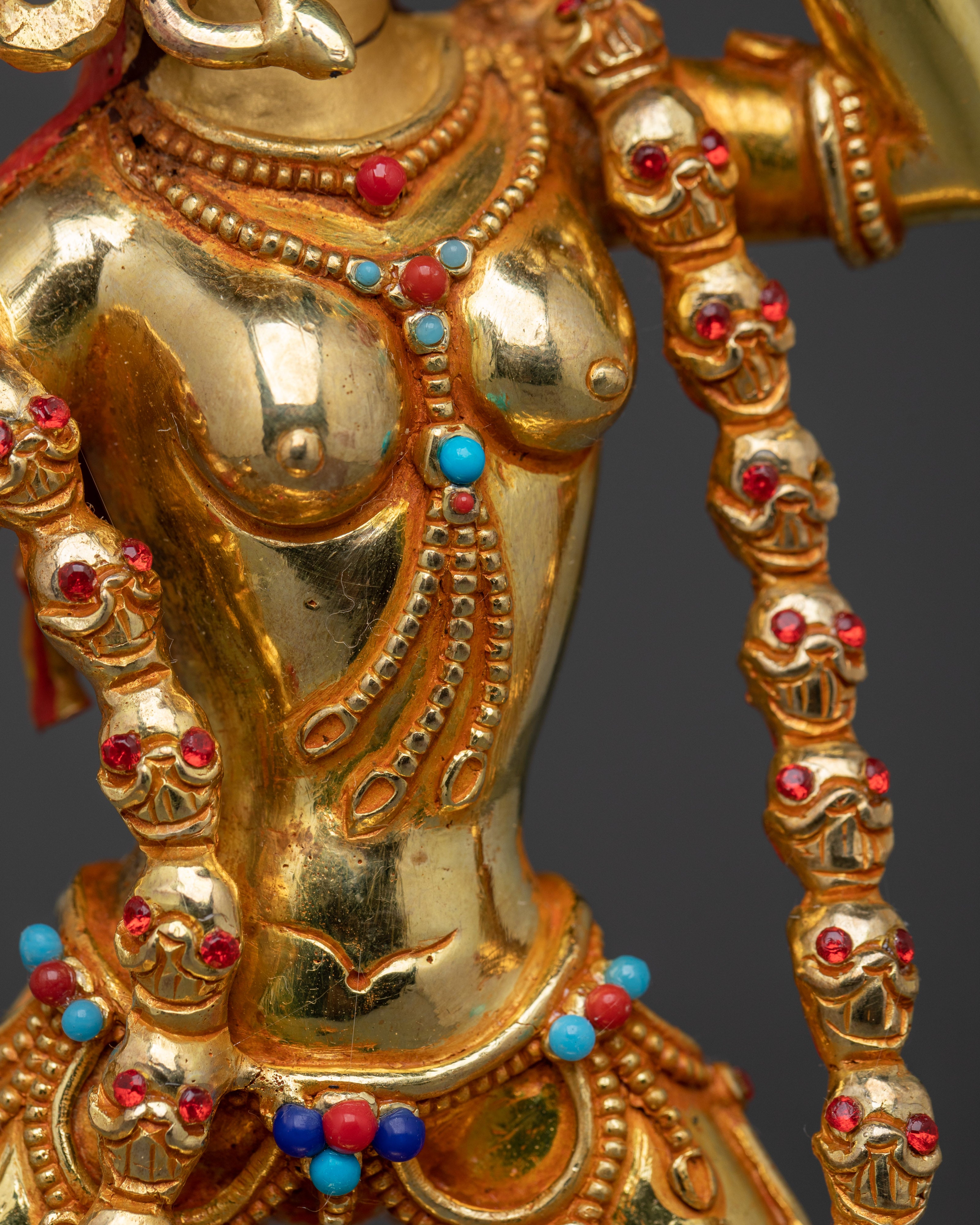 Gold Gilded Vajrayogini Figure | Handcrafted Himalayan Icon