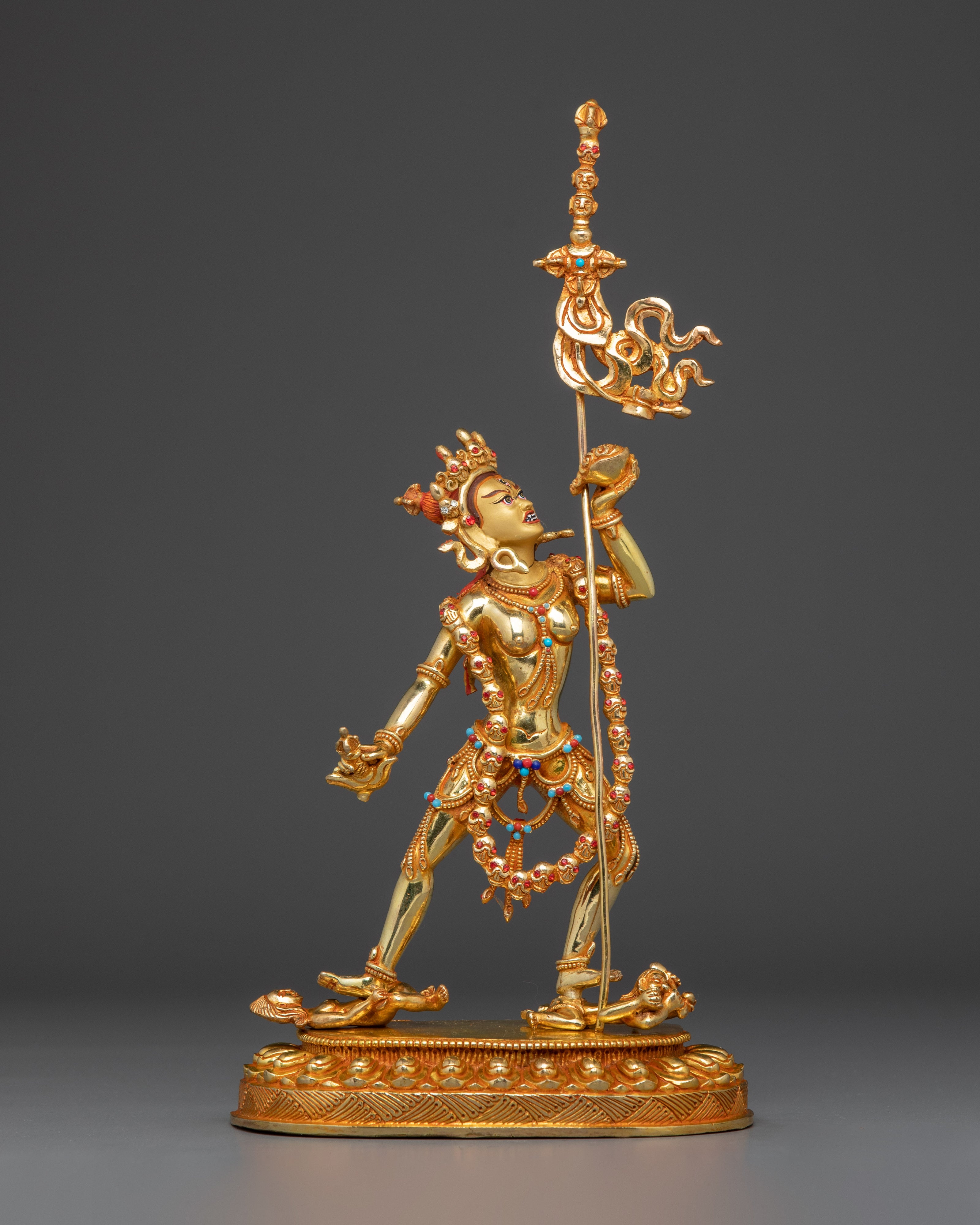 Gold Gilded Vajrayogini Figure | Handcrafted Himalayan Icon