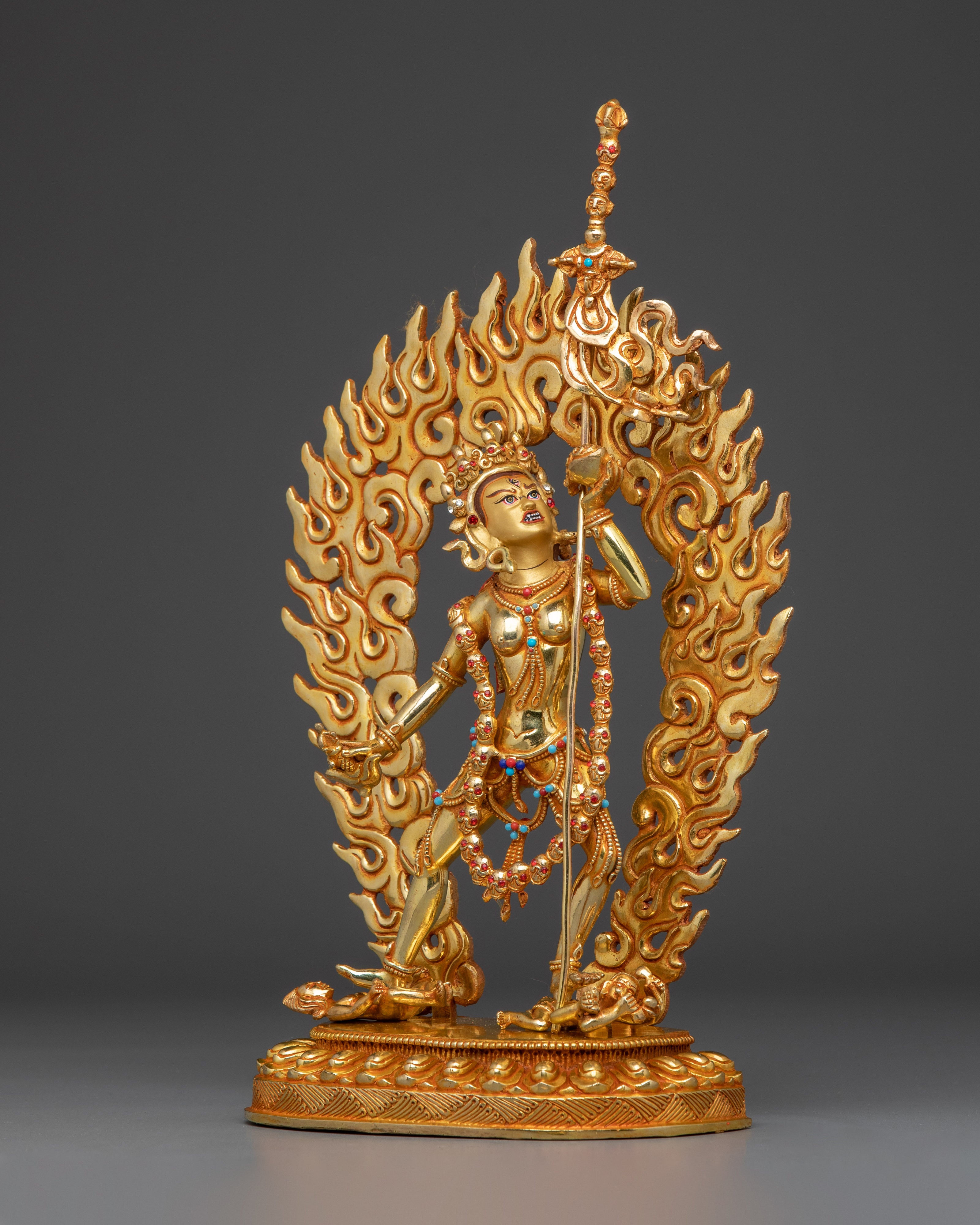Gold Gilded Vajrayogini Figure | Handcrafted Himalayan Icon