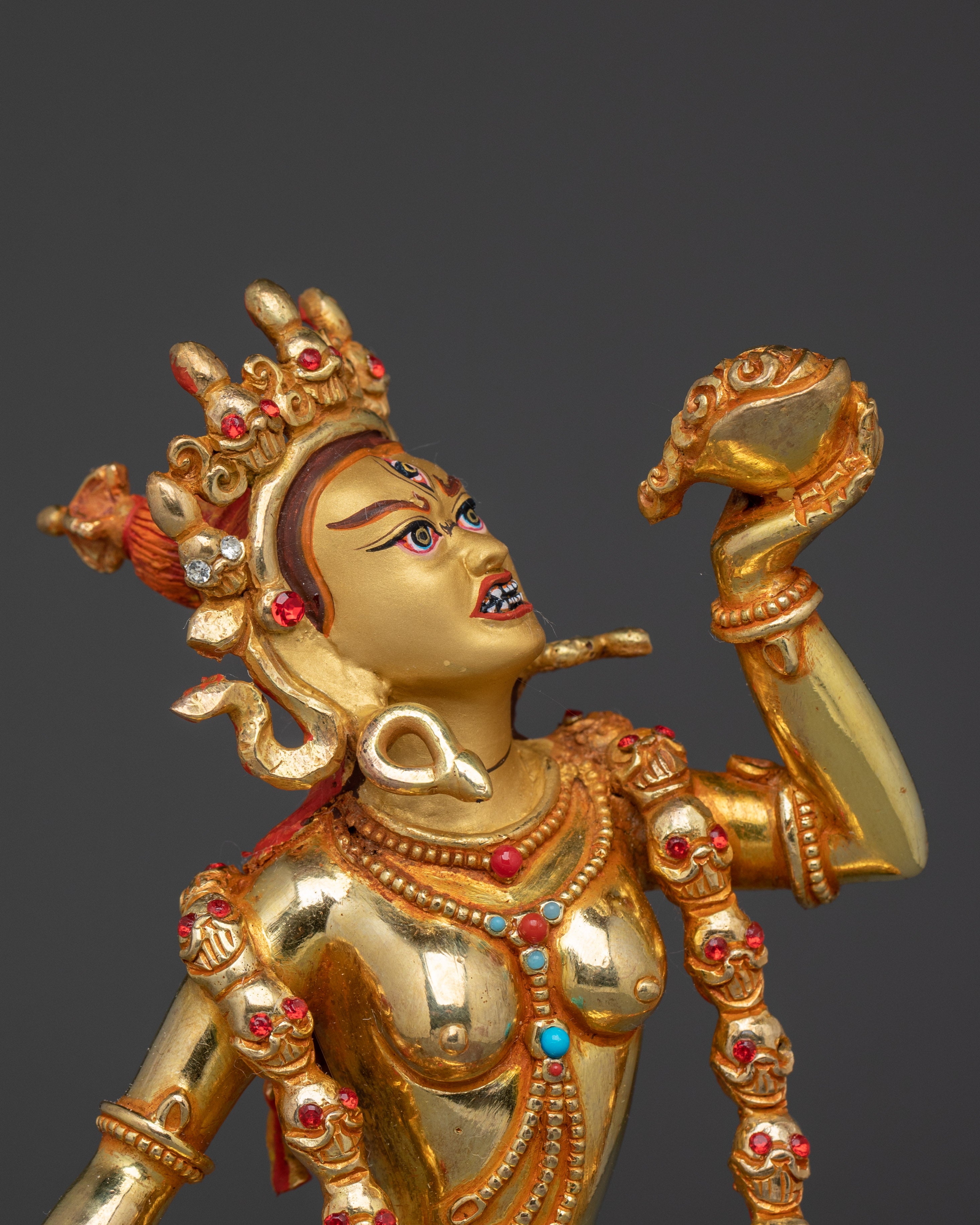 Gold Gilded Vajrayogini Figure | Handcrafted Himalayan Icon