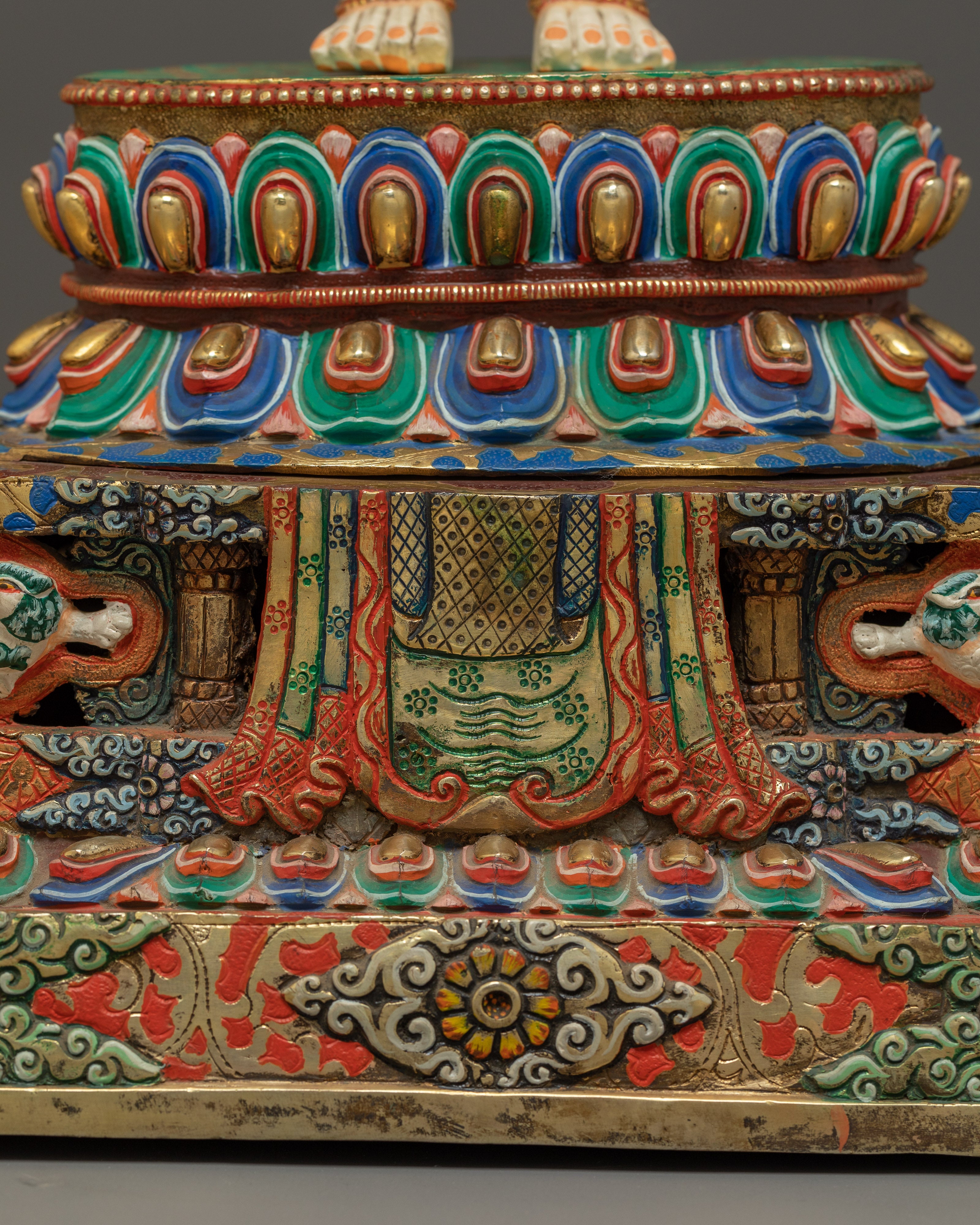 Handmade Colorful 1000 Armed Chenrezig | Tibetan Buddhist Icon