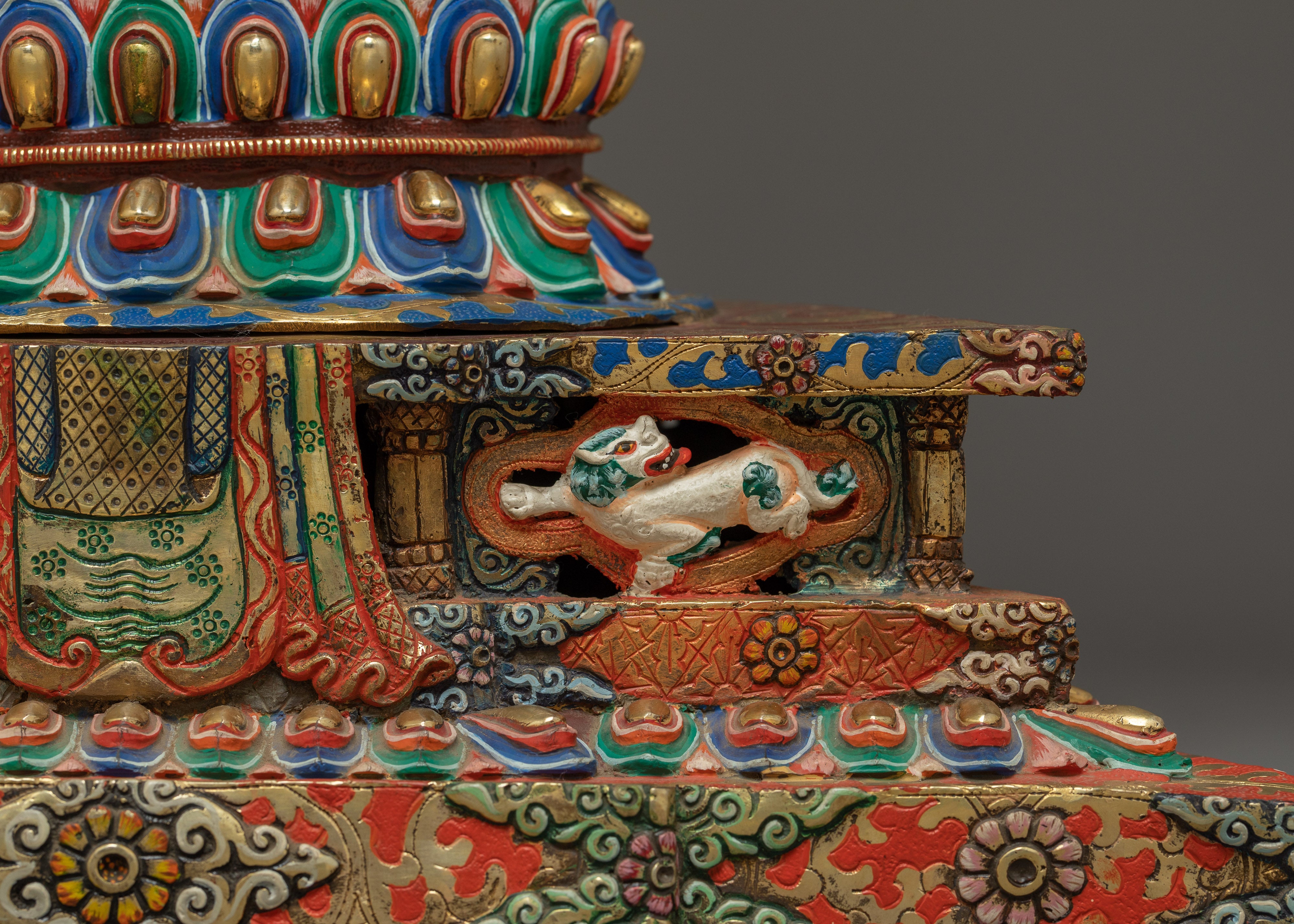 Handmade Colorful 1000 Armed Chenrezig | Tibetan Buddhist Icon