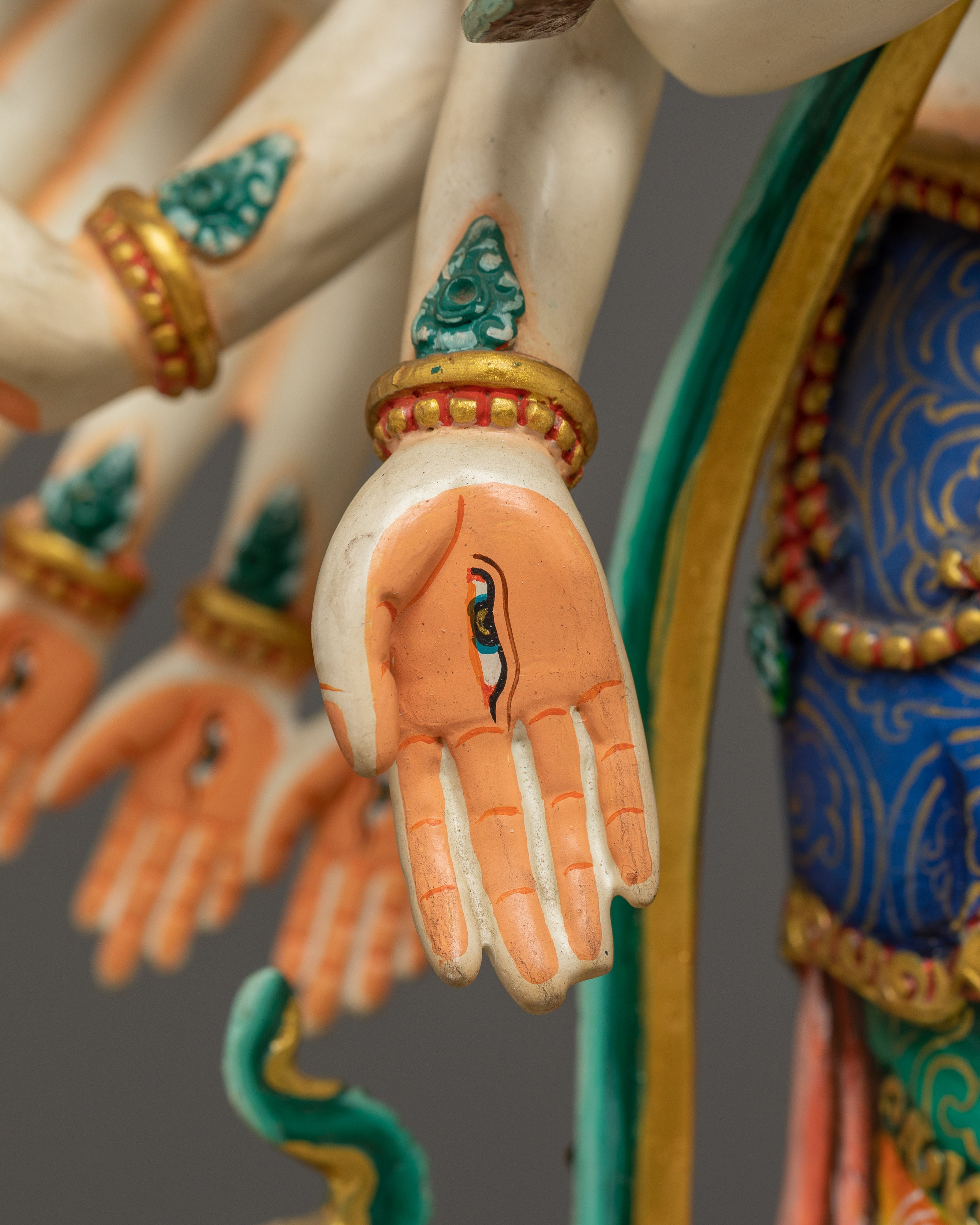 Handmade Colorful 1000 Armed Chenrezig | Tibetan Buddhist Icon