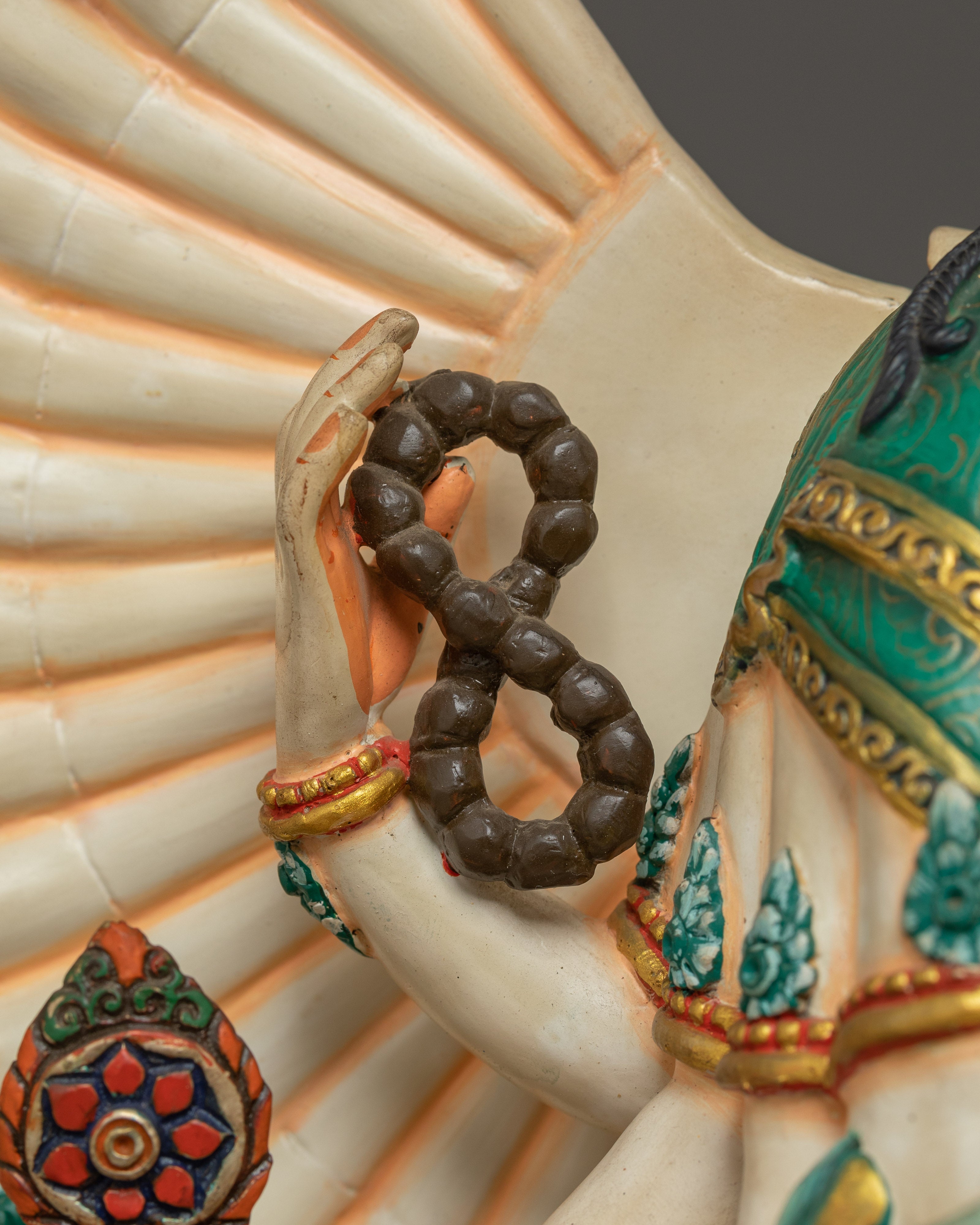 Handmade Colorful 1000 Armed Chenrezig | Tibetan Buddhist Icon