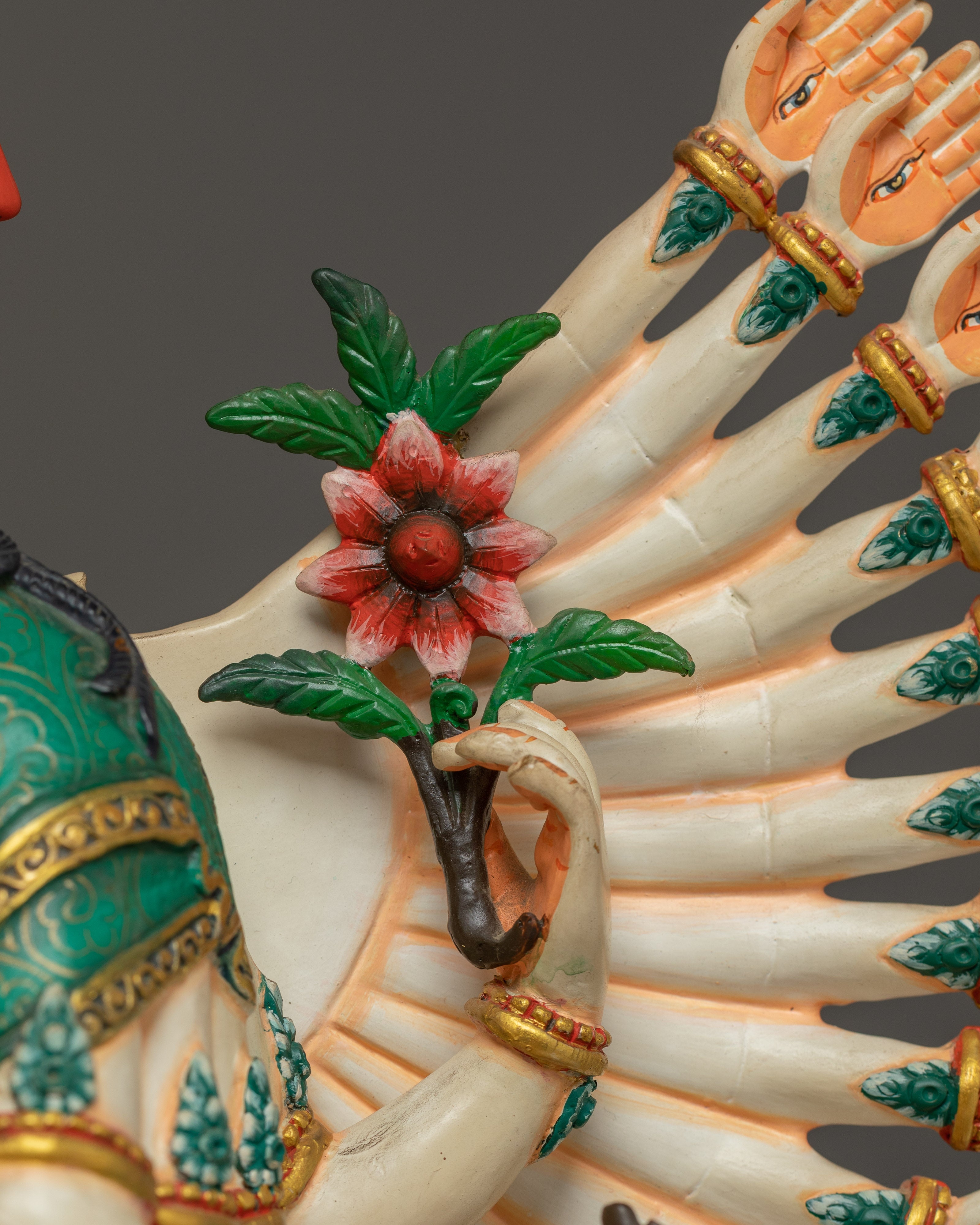 Handmade Colorful 1000 Armed Chenrezig | Tibetan Buddhist Icon