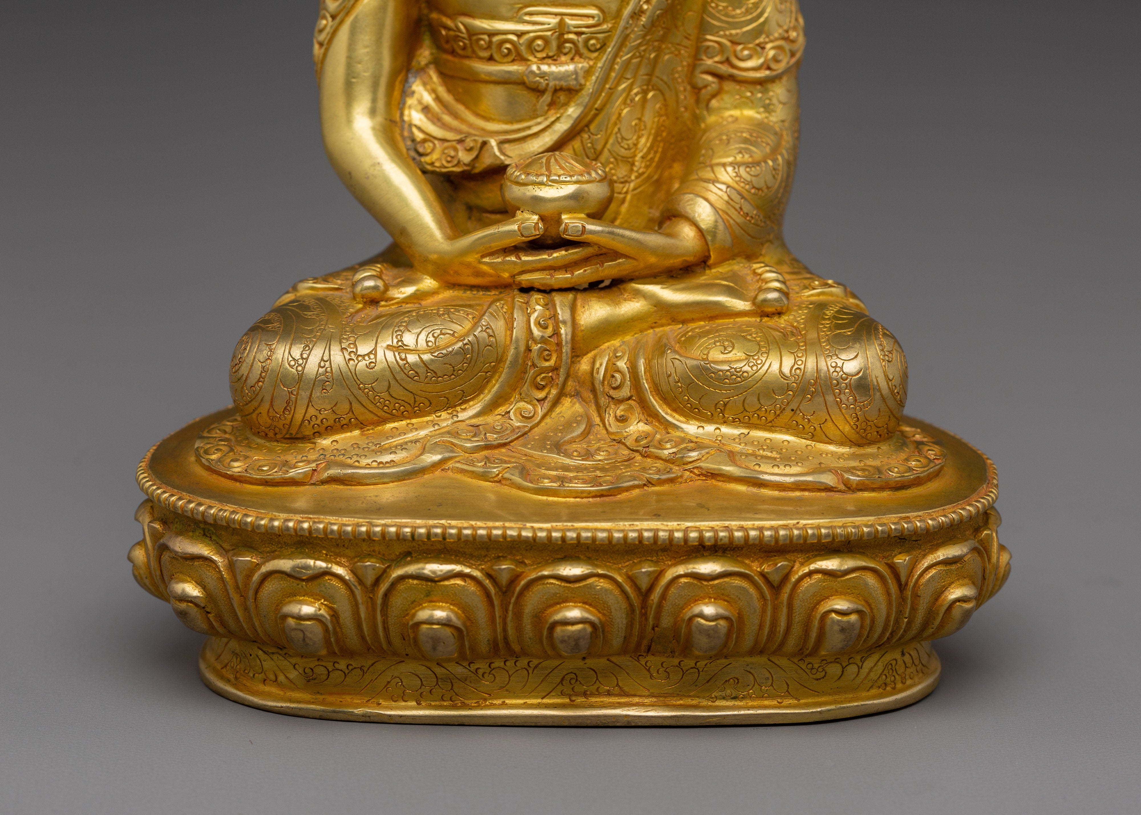 Handmade Golden Statue of Buddha Amitabha | Buddhist Spiritual Artwork