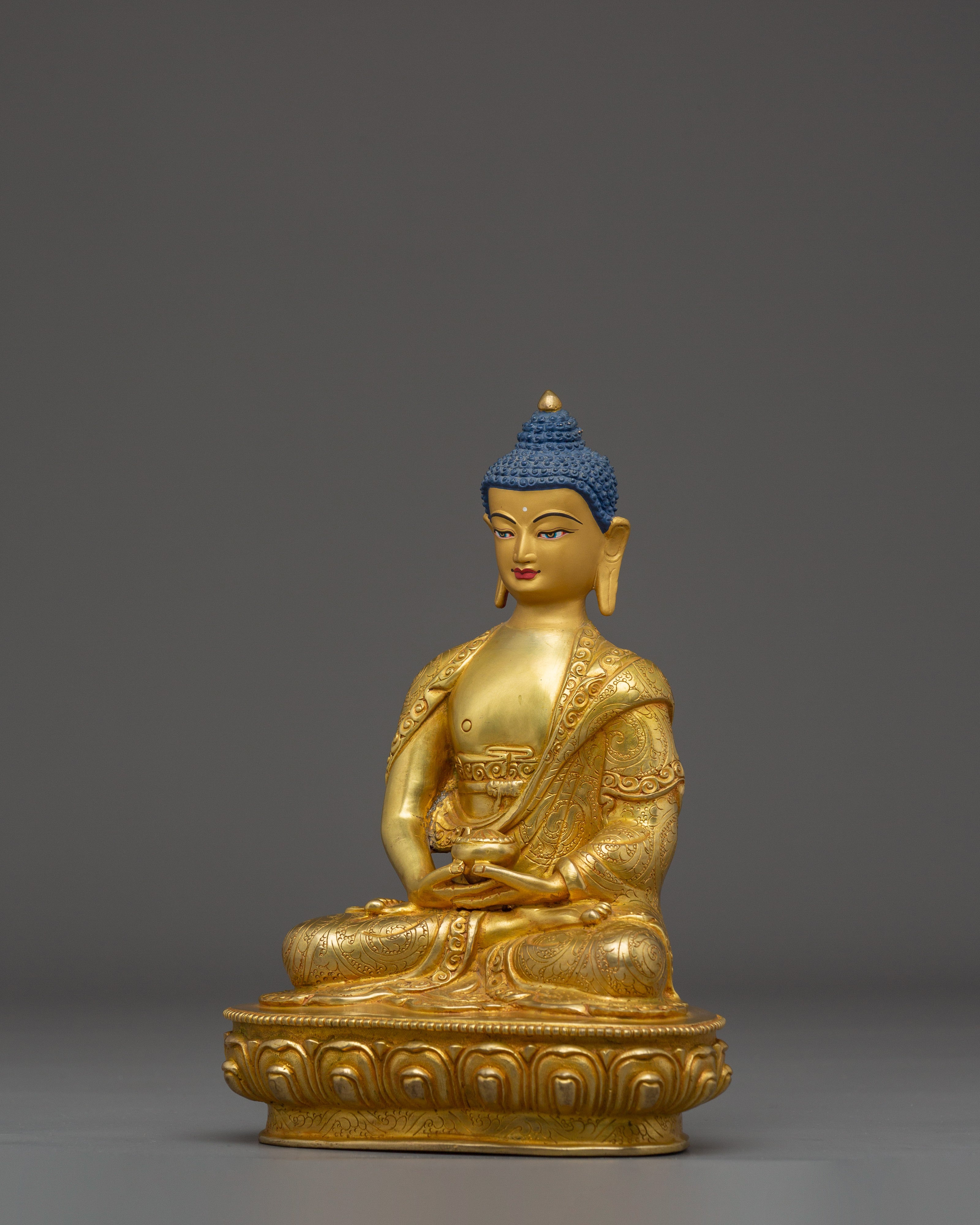 Handmade Golden Statue of Buddha Amitabha | Buddhist Spiritual Artwork