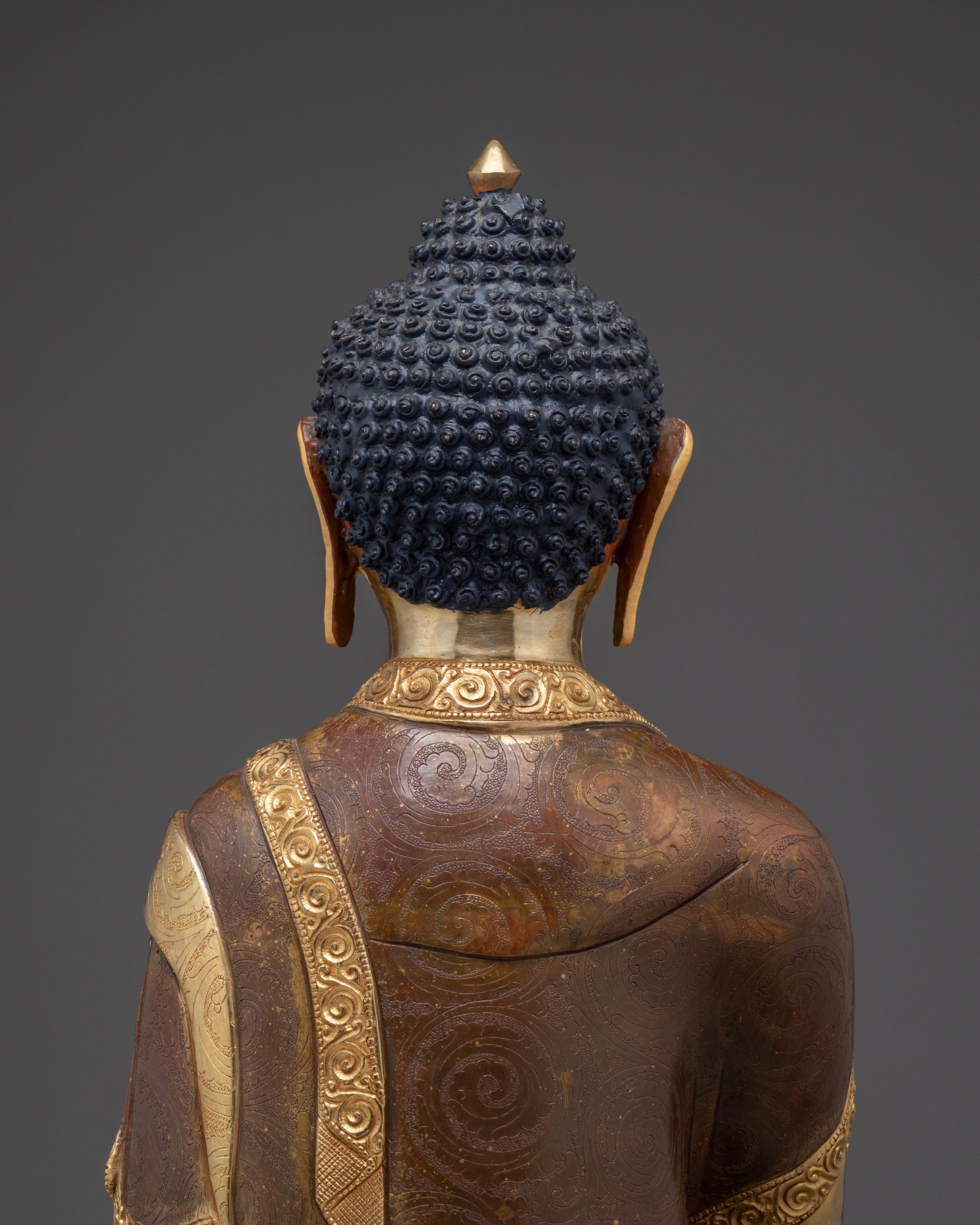 Shakyamuni Buddha Statue in Copper with 24K Gold Gilding | Spiritual Decor