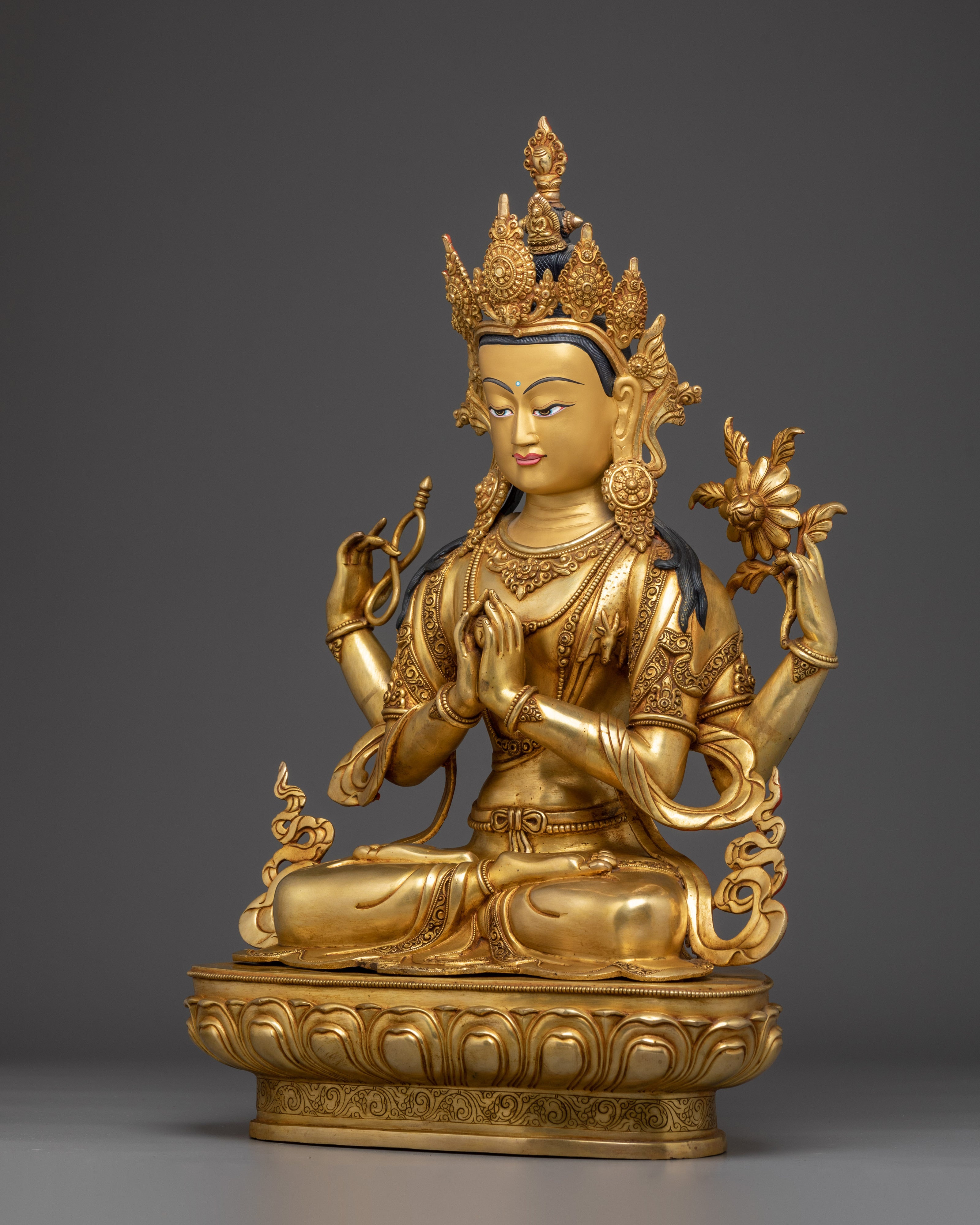 Chenrezig Buddhist Deity for Spiritual Altars | Buddhist Altar Deity Sculpture