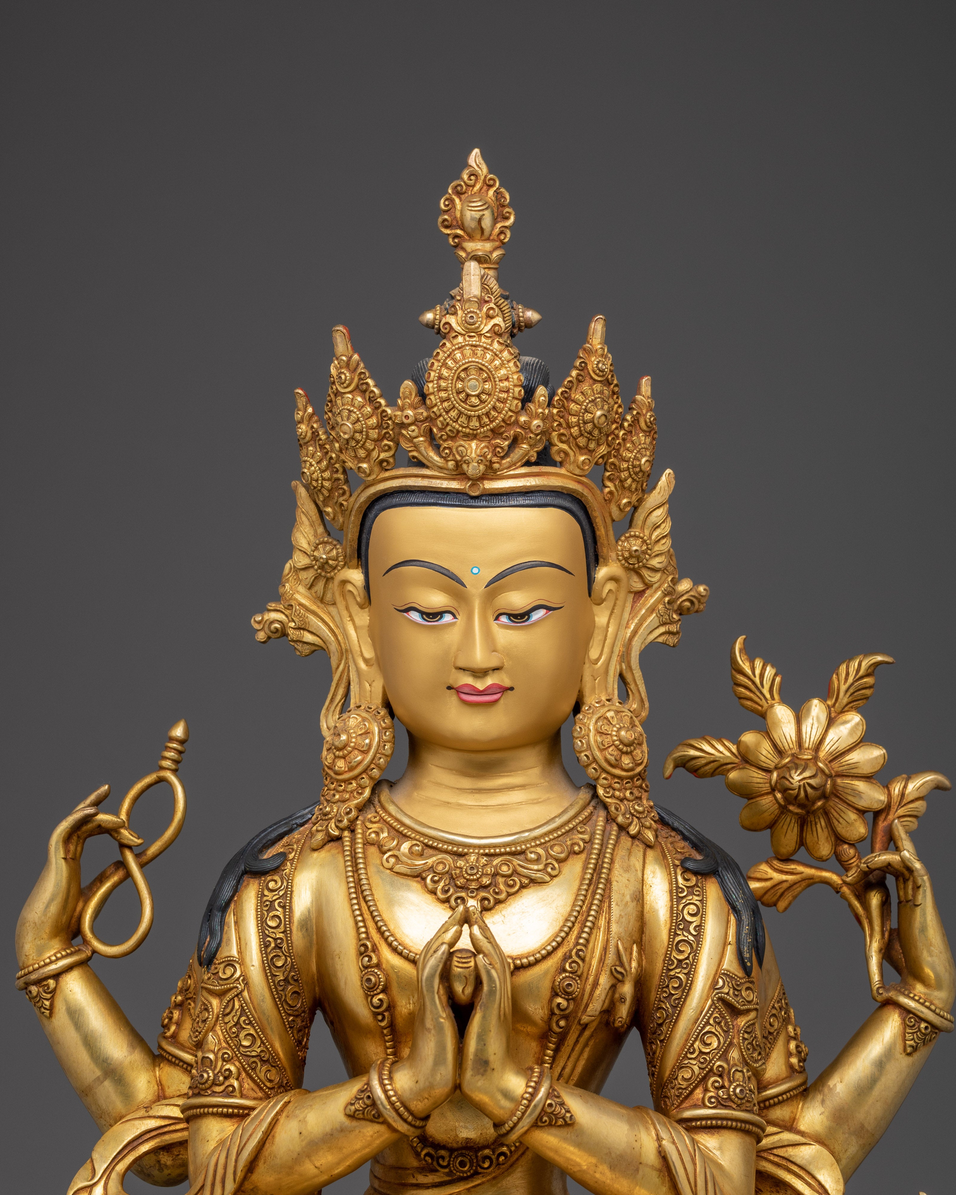 Chenrezig Buddhist Deity for Spiritual Altars | Buddhist Altar Deity Sculpture