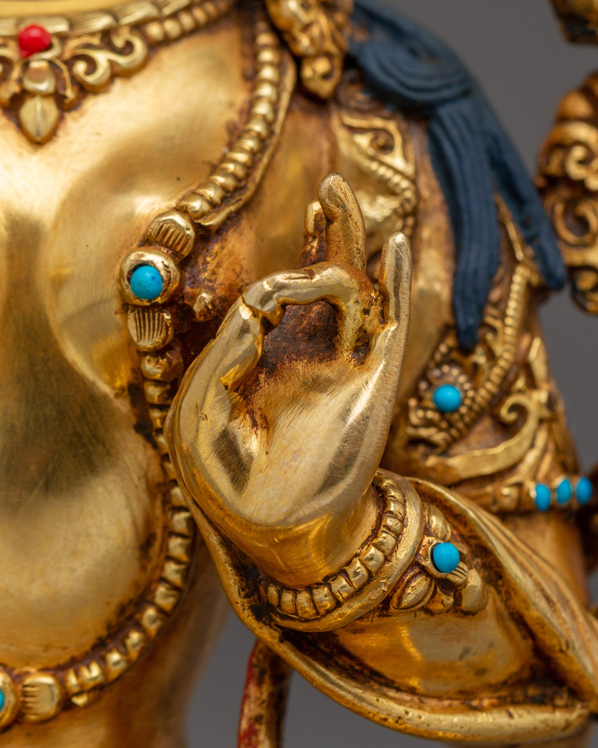 Handmade Radiant Golden Shyama Tara Artwork | Green Tara - Mother of Liberation