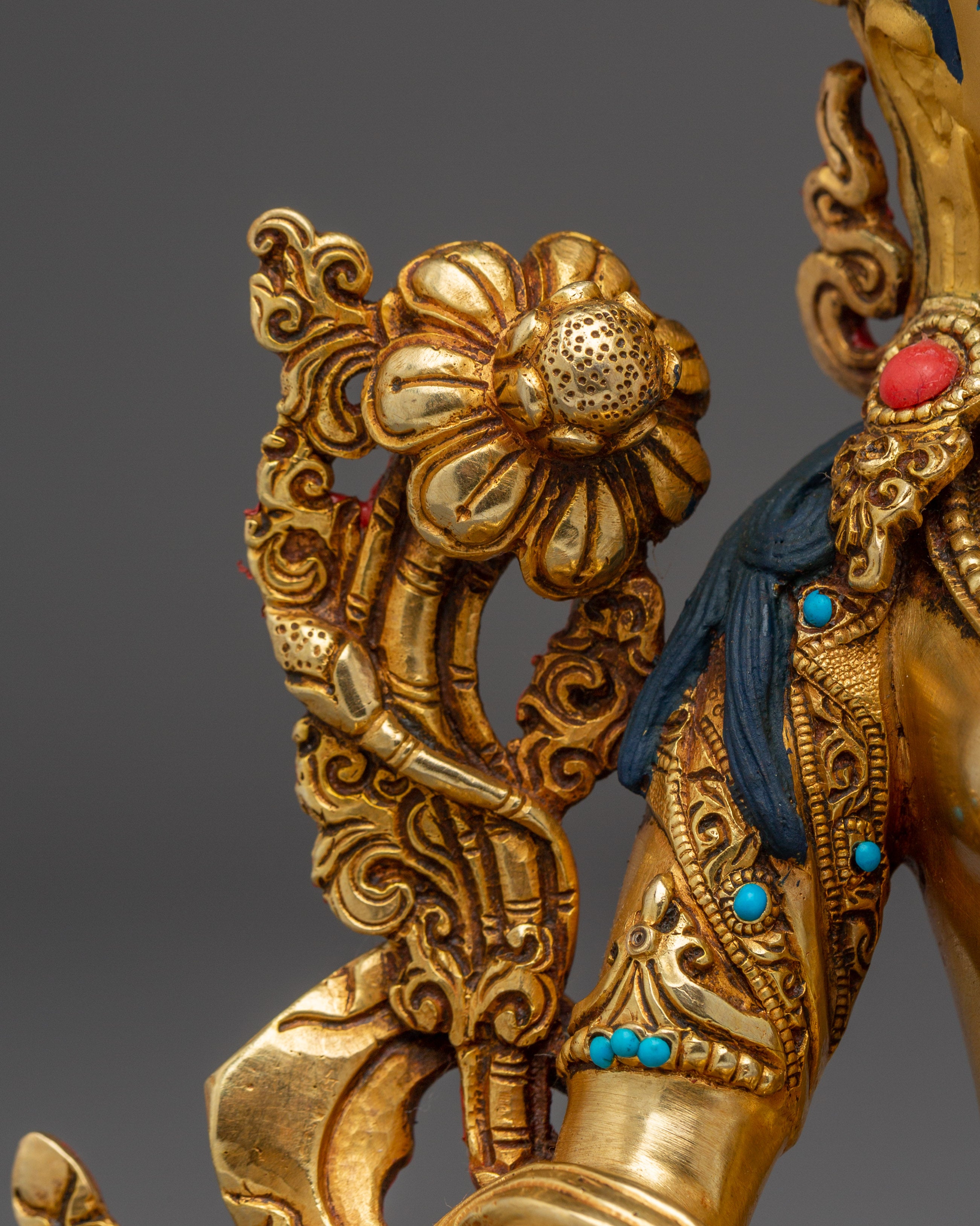 Handmade Radiant Golden Shyama Tara Artwork | Green Tara - Mother of Liberation