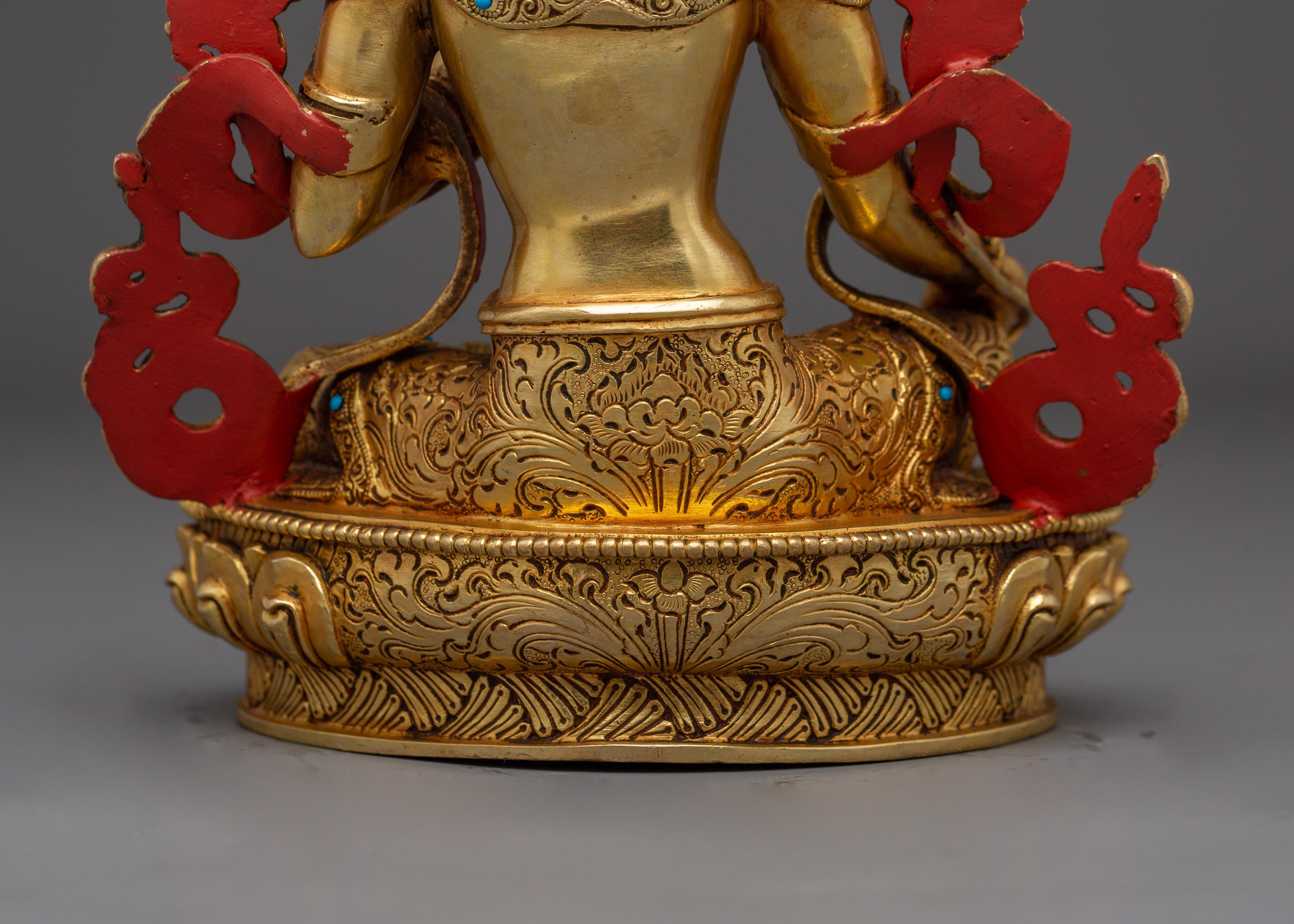 Handmade Radiant Golden Shyama Tara Artwork | Green Tara - Mother of Liberation