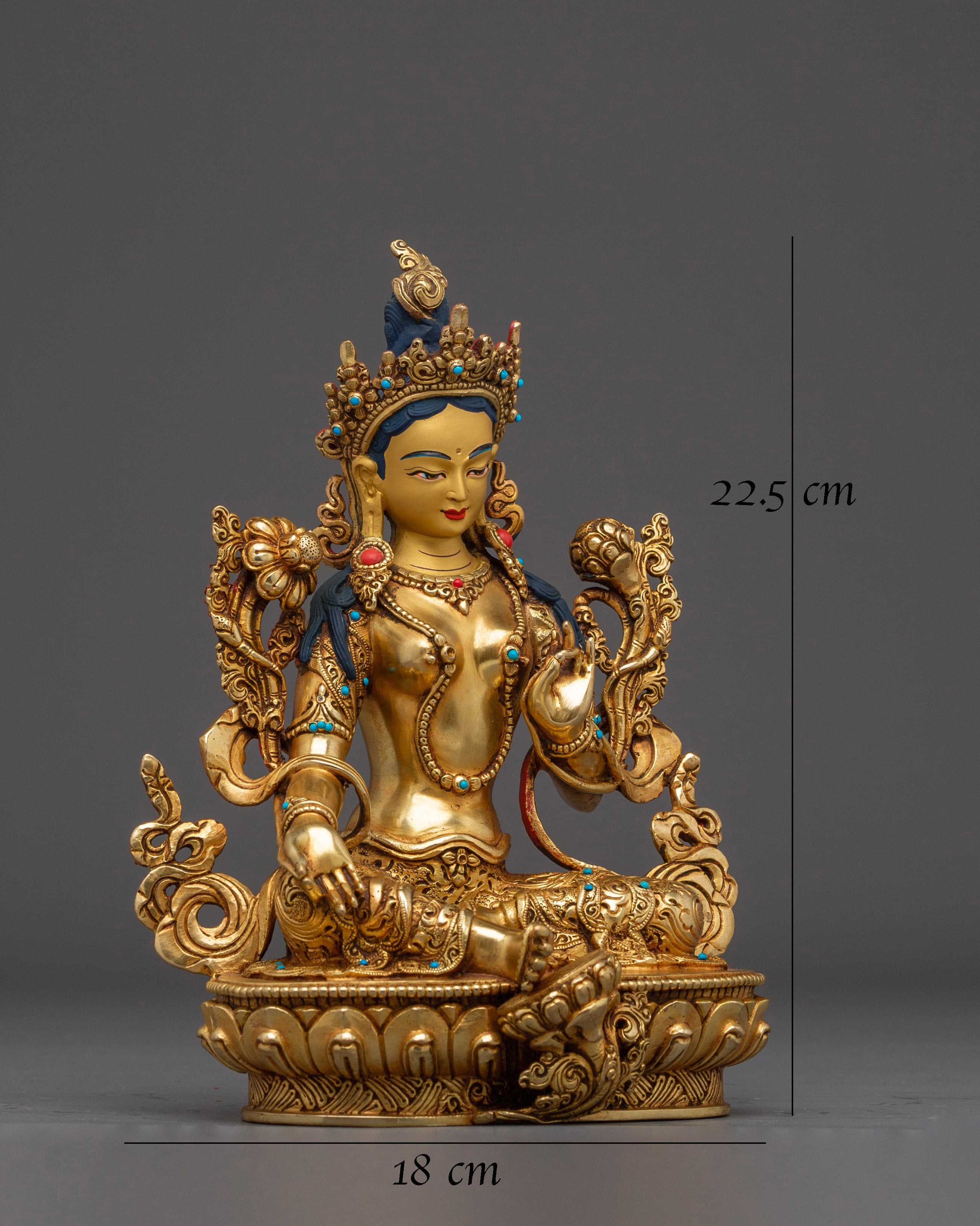 Handmade Radiant Golden Shyama Tara Artwork