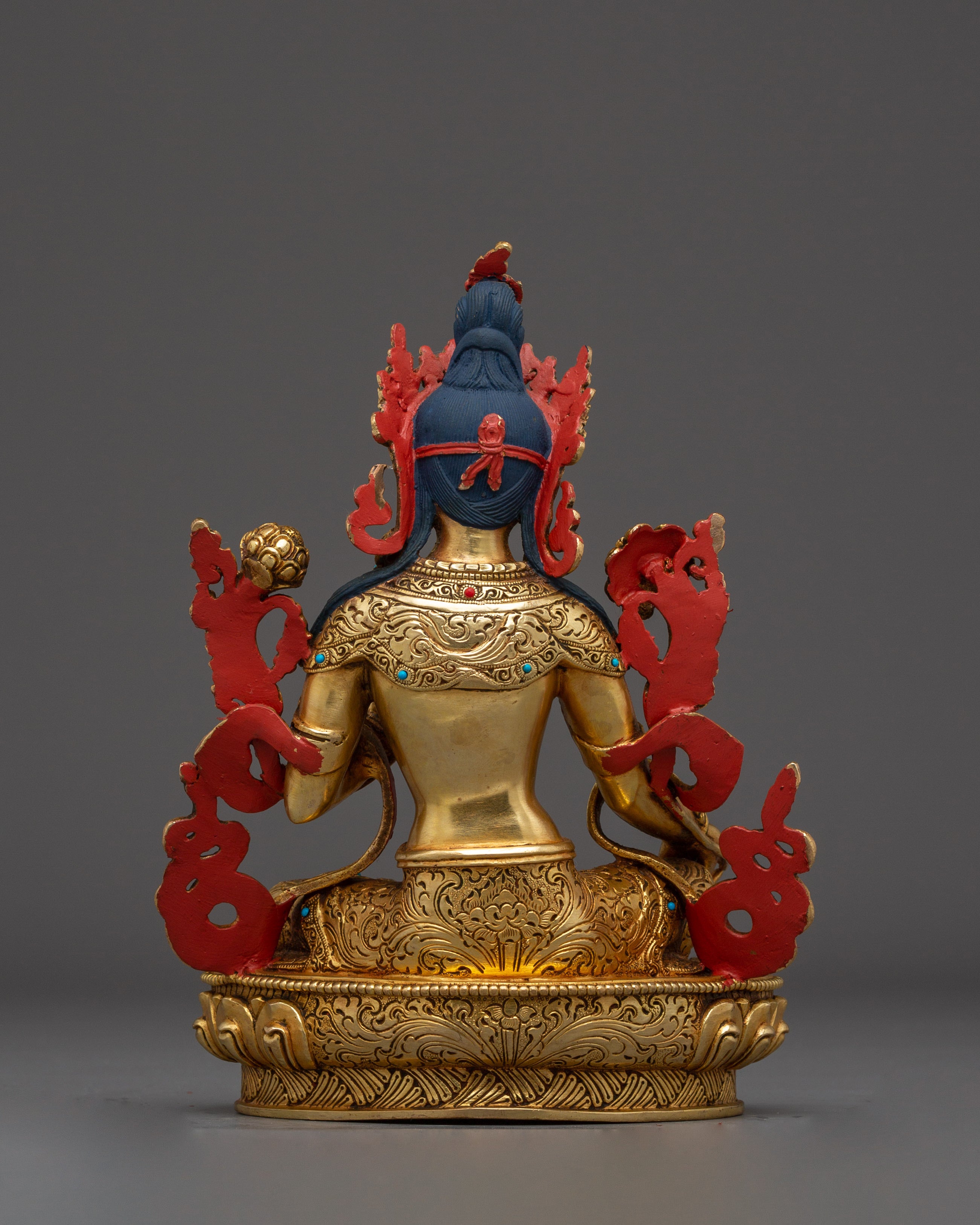 Handmade Radiant Golden Shyama Tara Artwork | Green Tara - Mother of Liberation