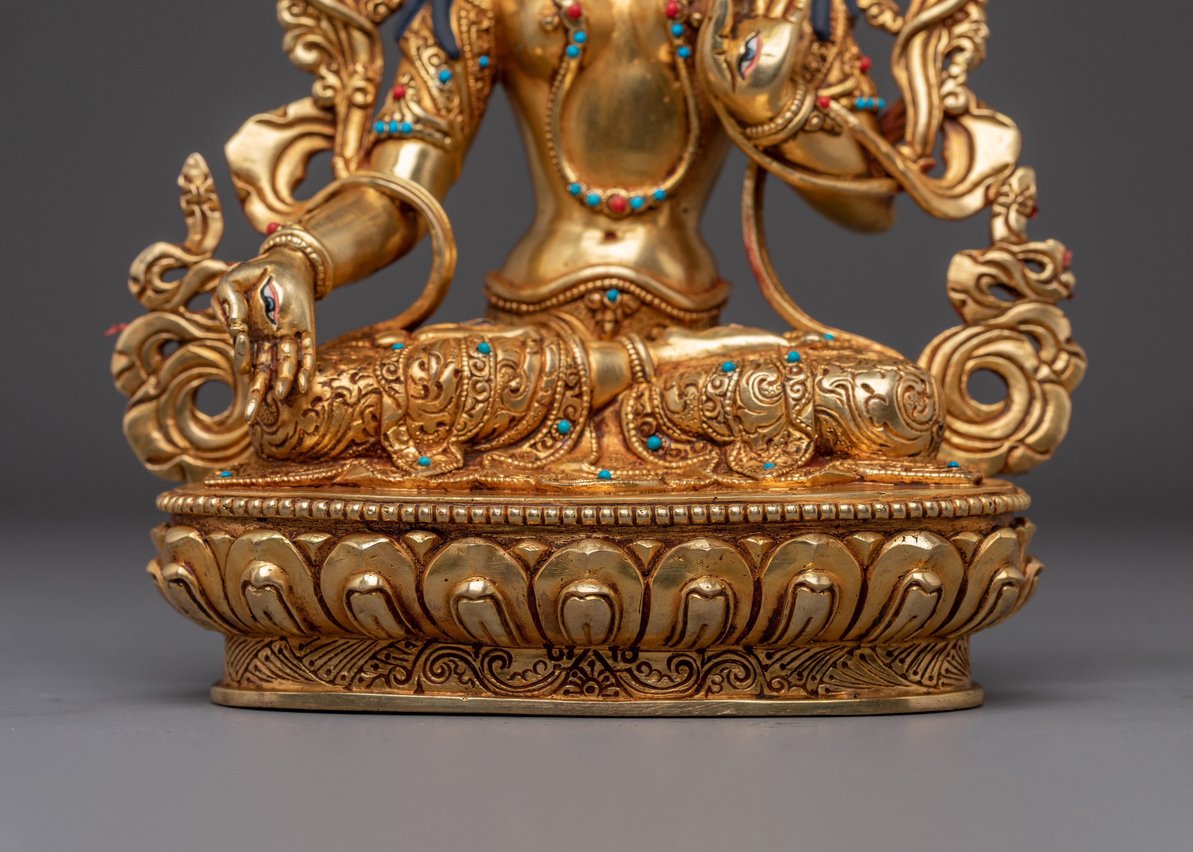 Golden White Tara Art: Tibetan Healing Deity | Traditional Sculpture
