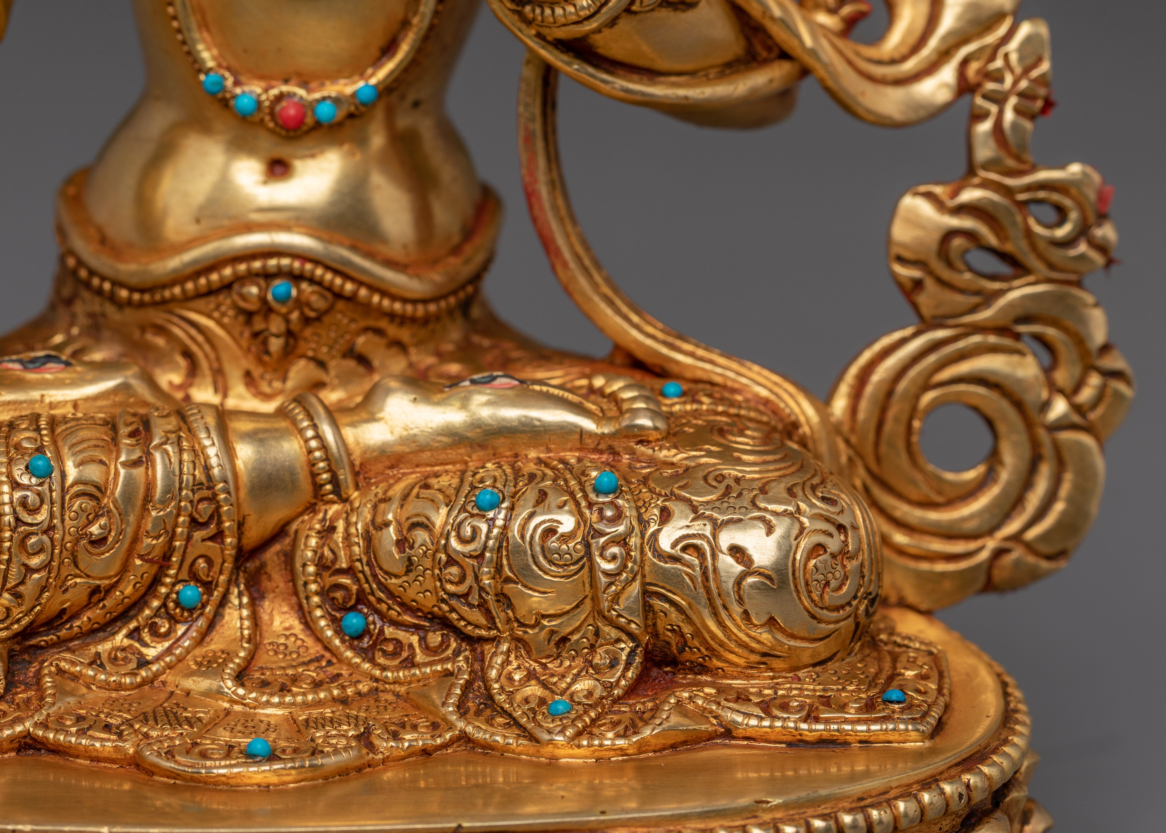 Golden White Tara Art: Tibetan Healing Deity | Traditional Sculpture