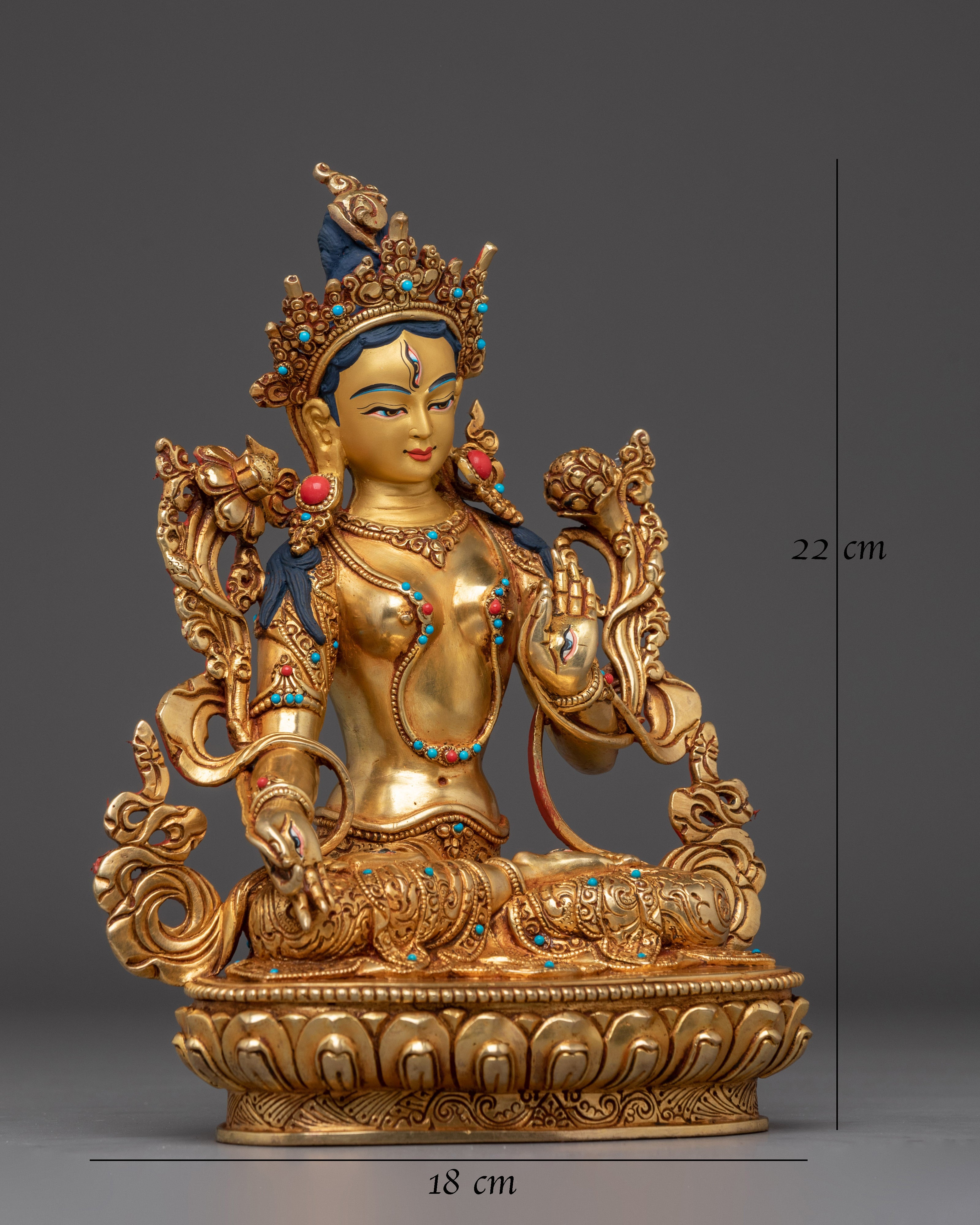 Golden White Tara Art: Tibetan Healing Deity
