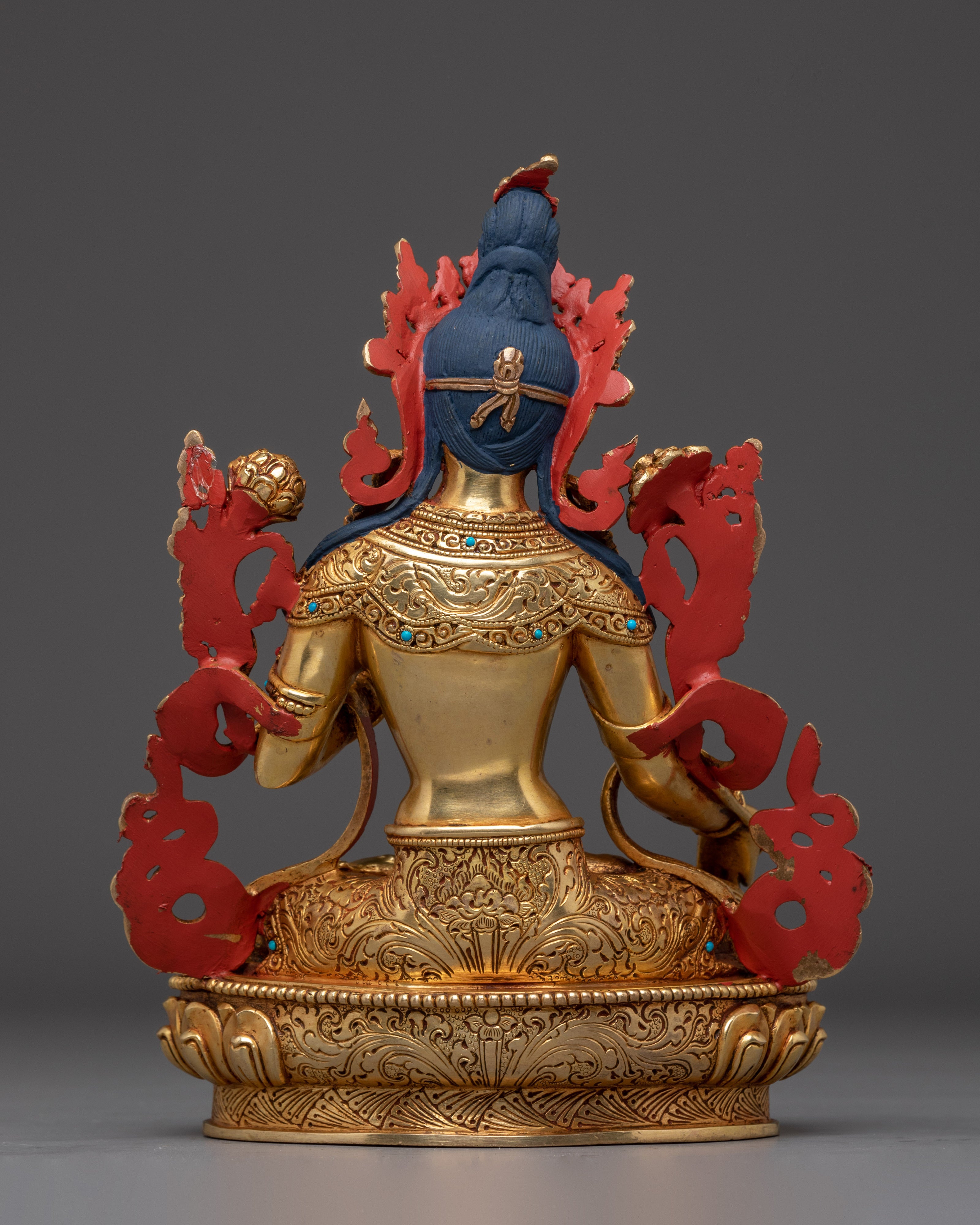 Golden White Tara Art: Tibetan Healing Deity | Traditional Sculpture