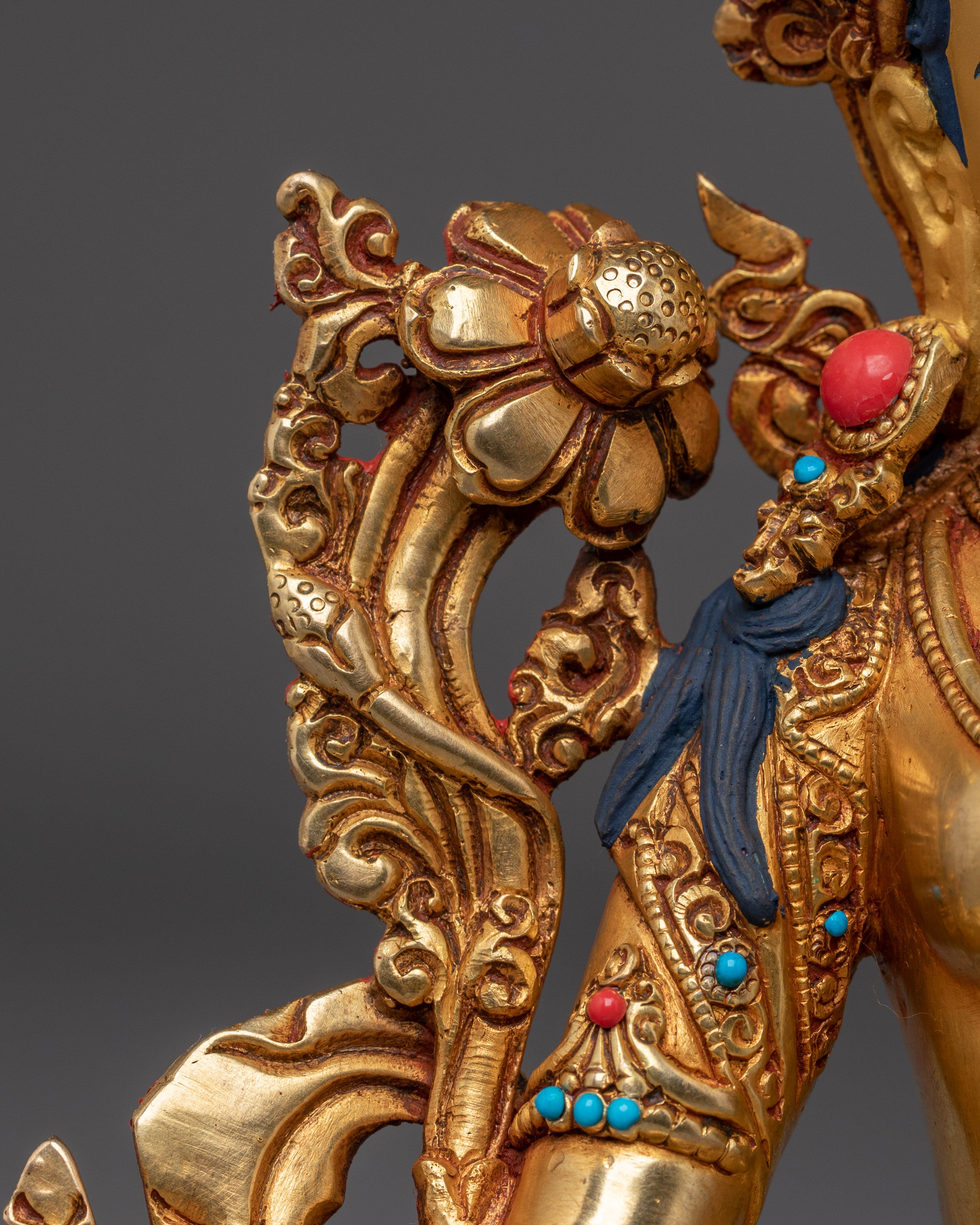 Golden White Tara Art: Tibetan Healing Deity | Traditional Sculpture