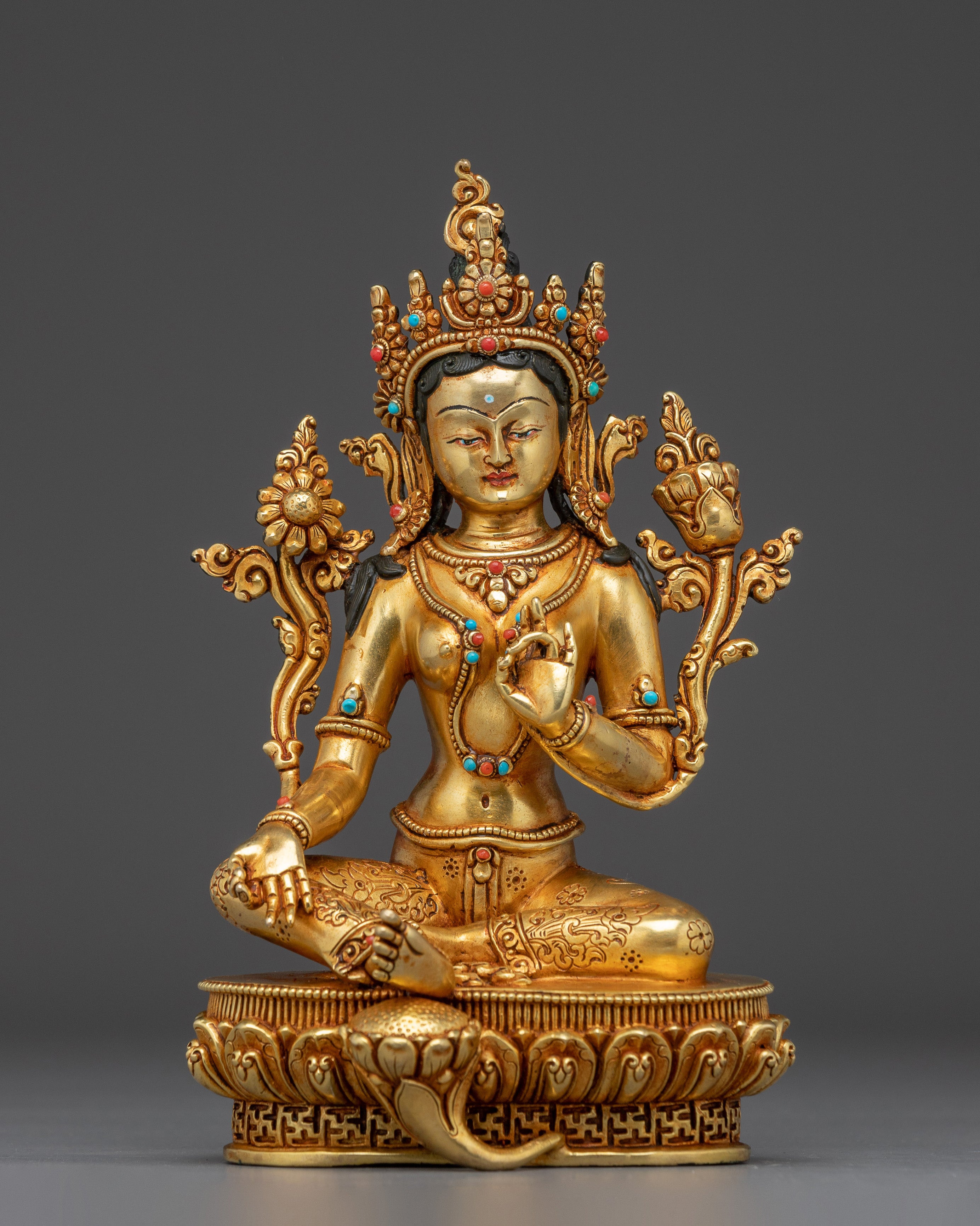 Golden Sculpture of Bodhisattva set | Symbol of Compassion and wisdom