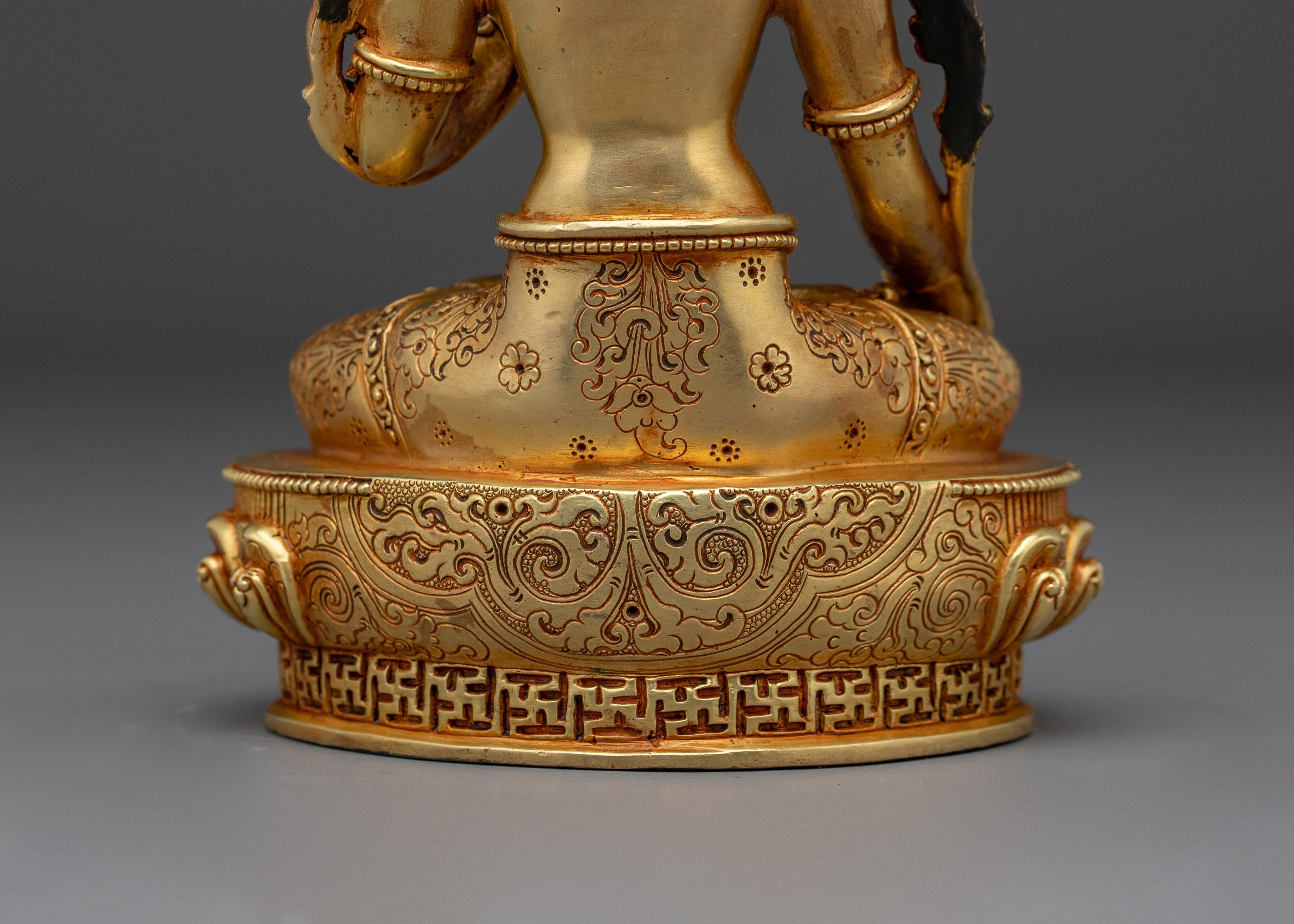 White Tara Golden Sacred Buddhist Artwork | Divine Protector and Spiritual Guide