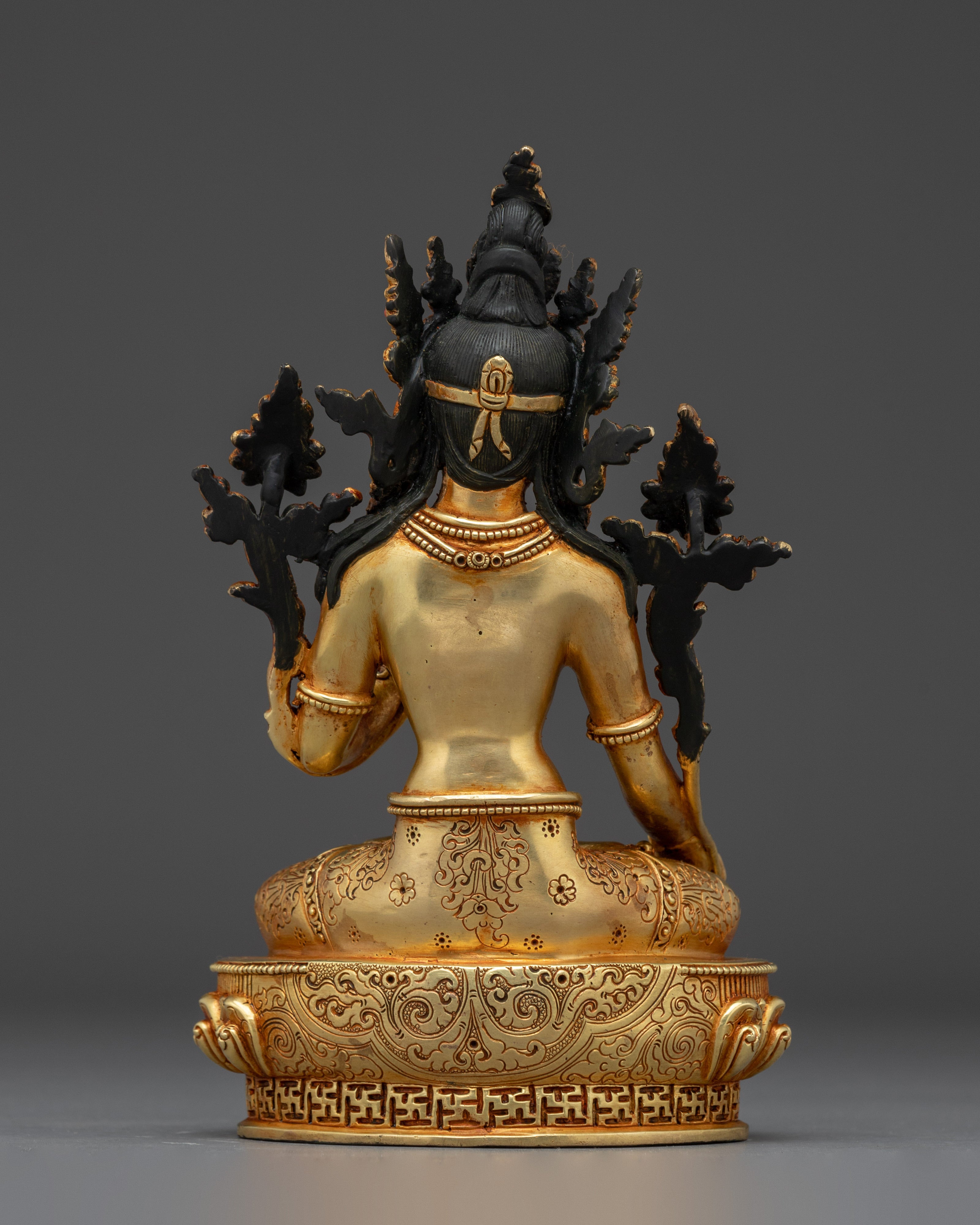 White Tara Golden Sacred Buddhist Artwork | Divine Protector and Spiritual Guide