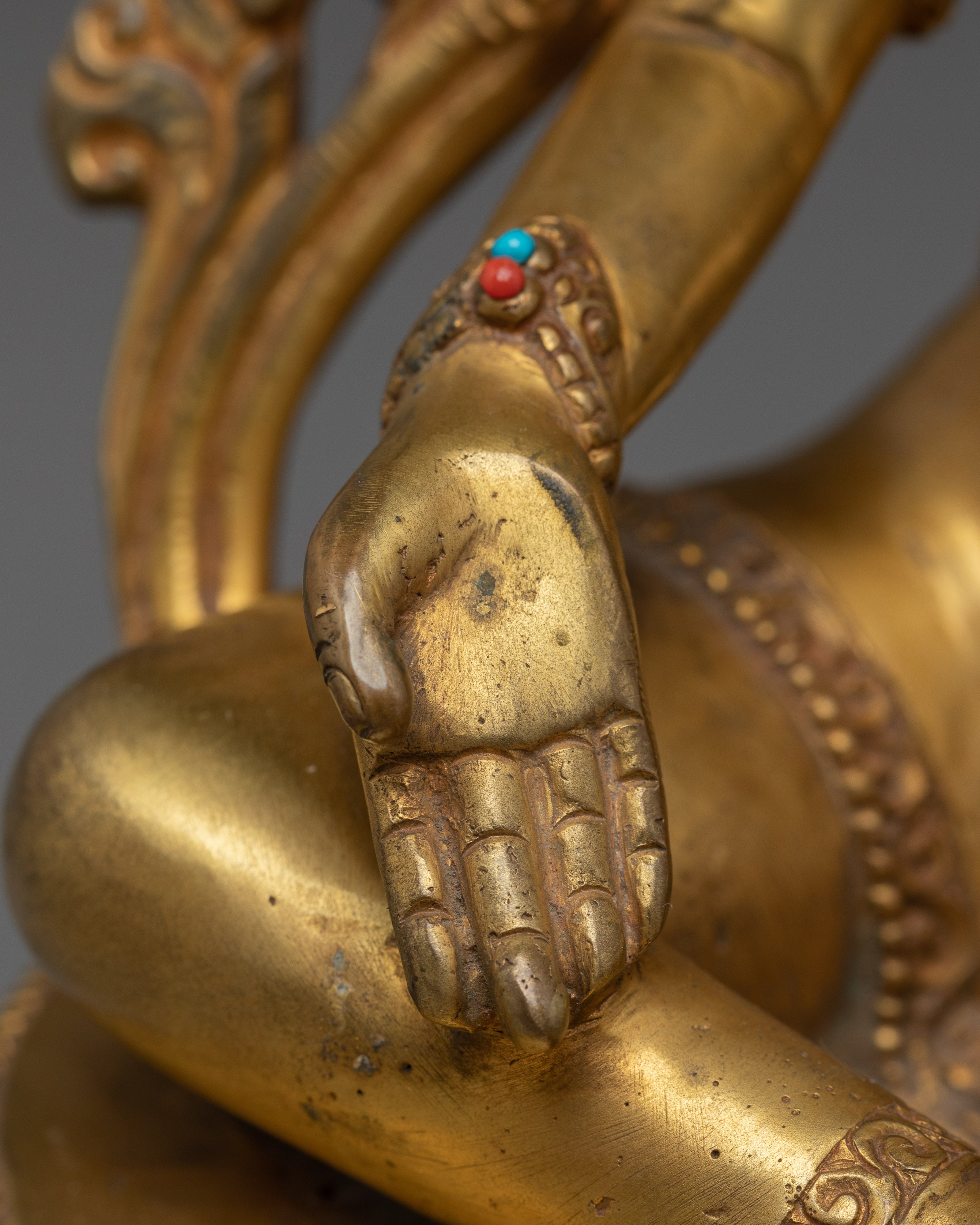 Green Tara, The Fearless Savior | Gold Gilded Nepali Statue