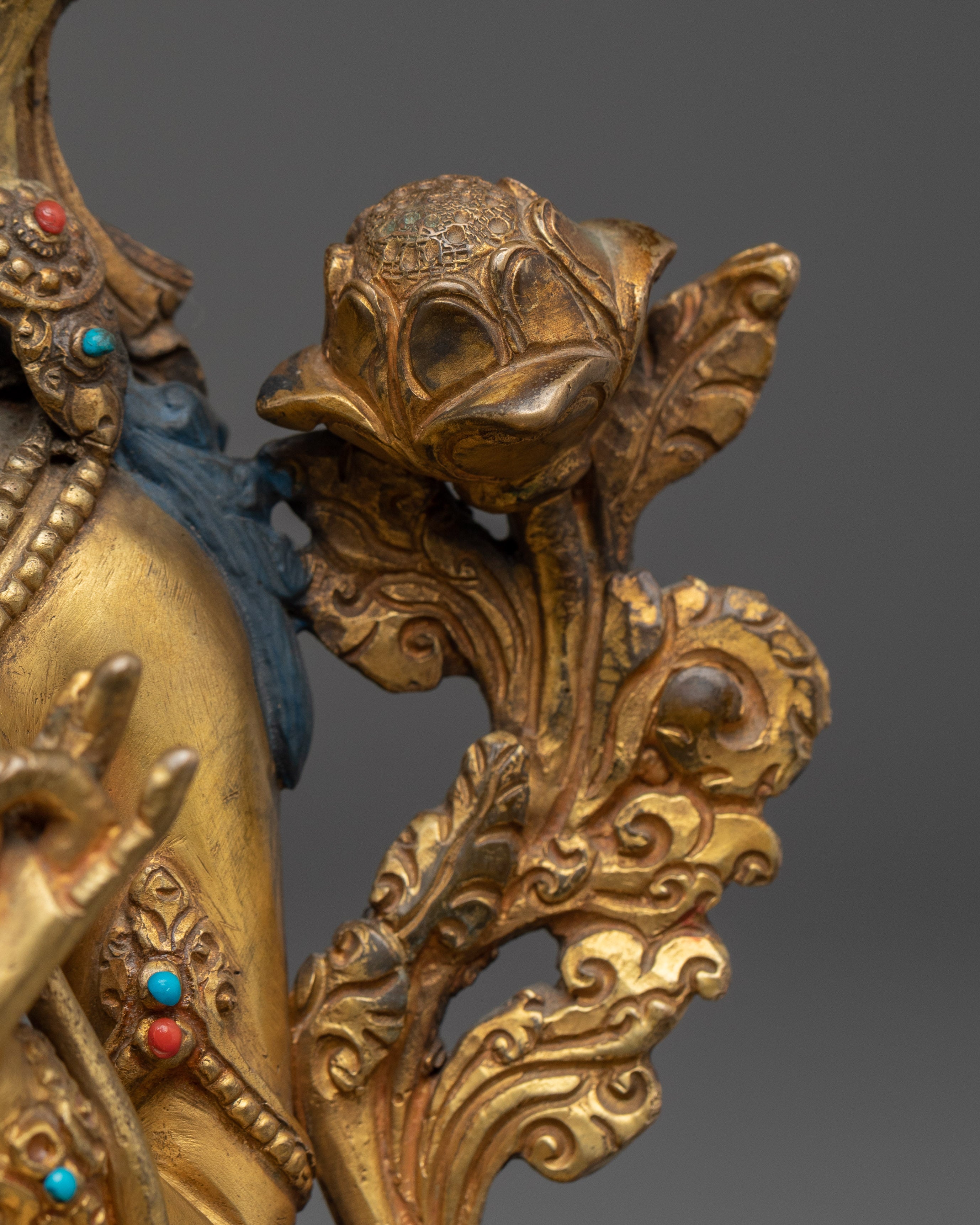 Green Tara, The Fearless Savior | Gold Gilded Nepali Statue