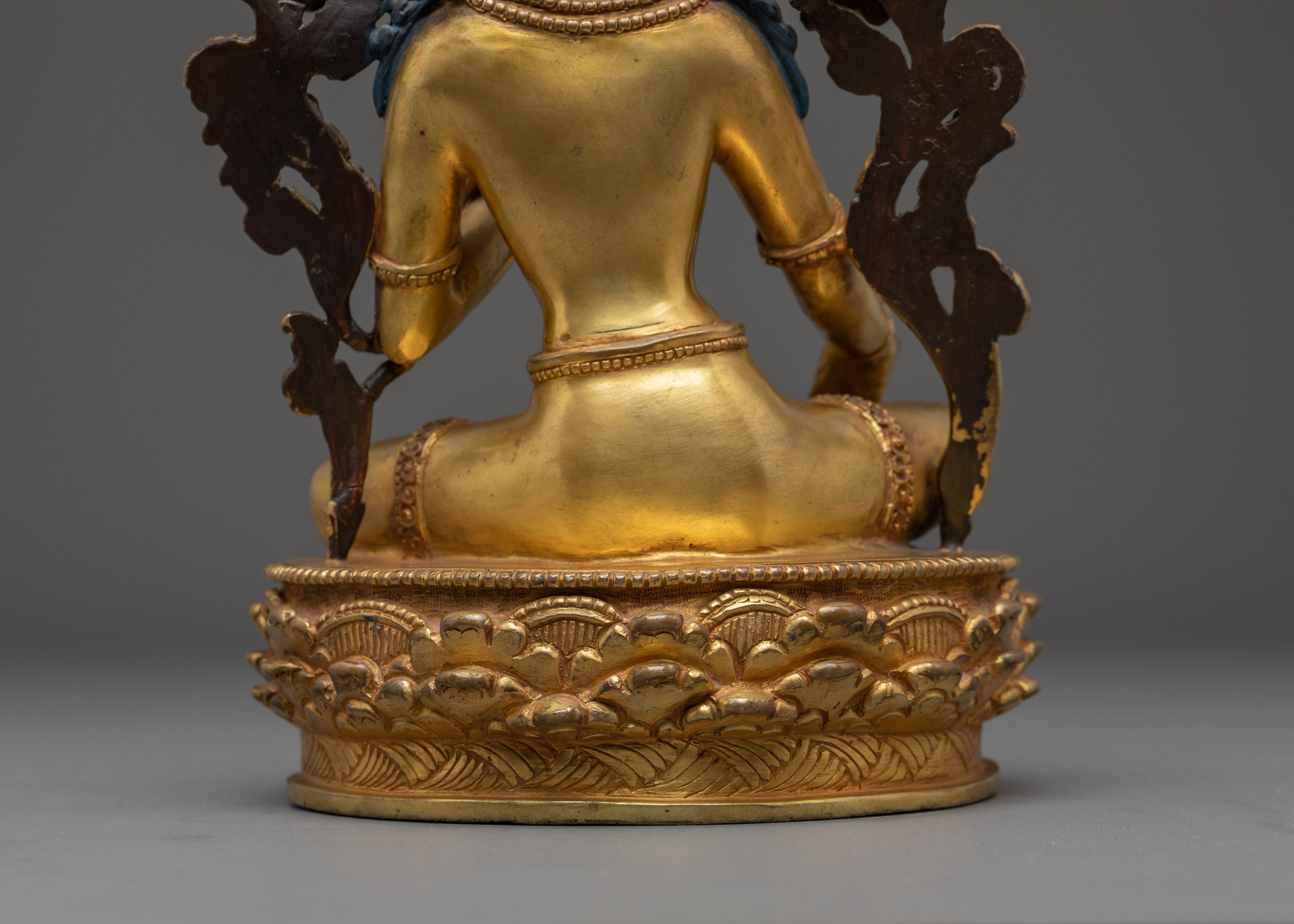 Green Tara, The Fearless Savior | Gold Gilded Nepali Statue