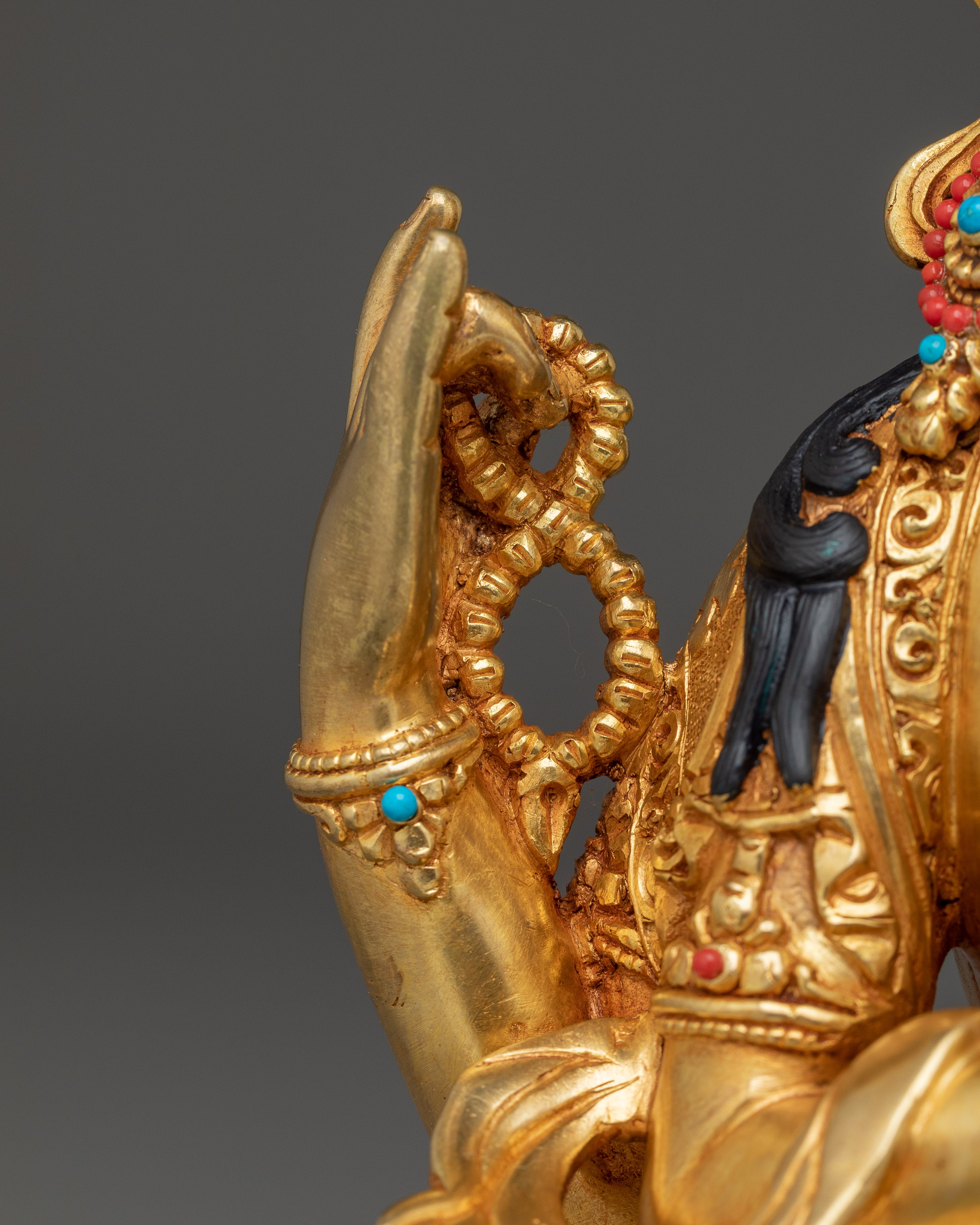 Copper Chenrezig Statue: The Bodhisattva of Compassion