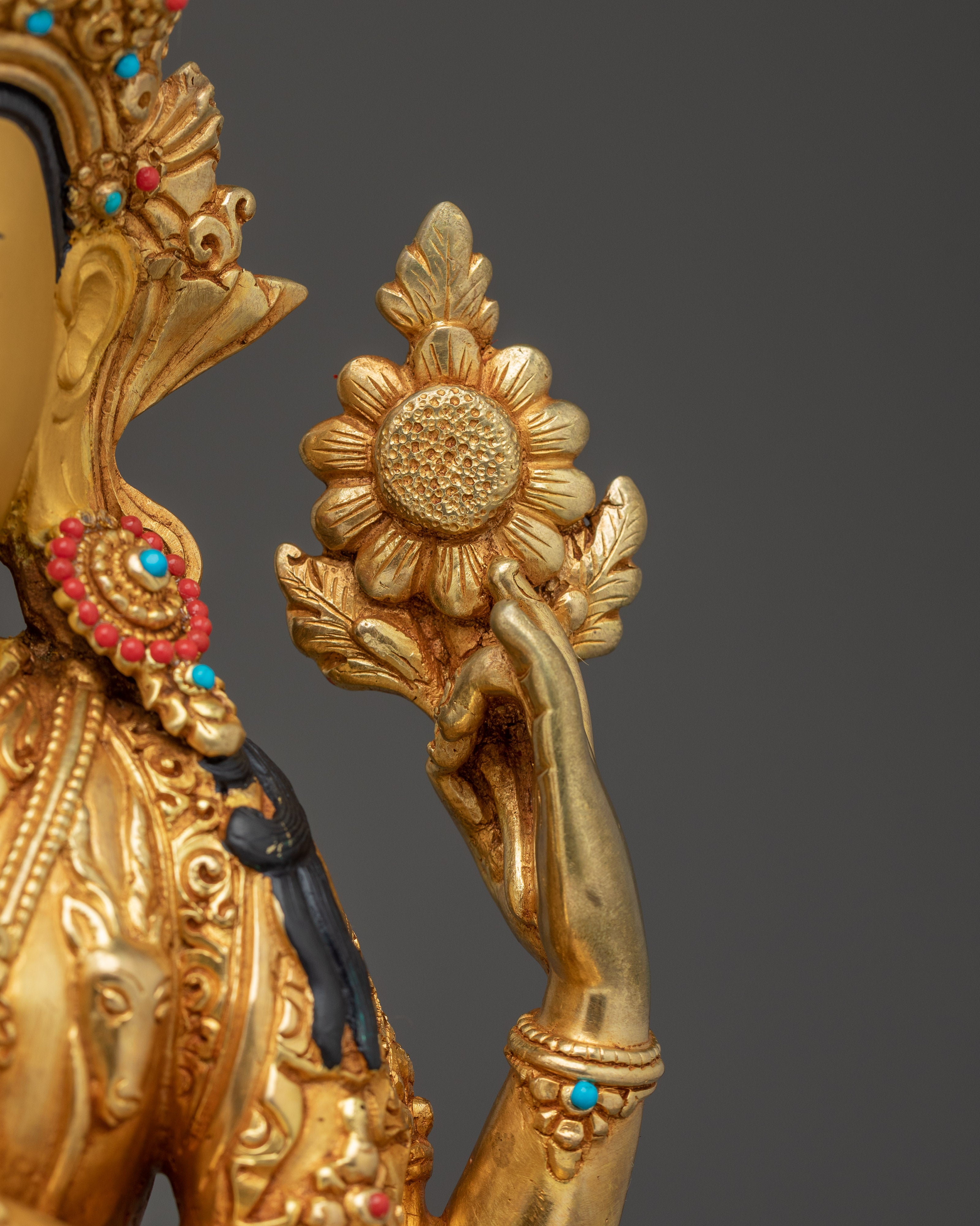 Copper Chenrezig Statue: The Bodhisattva of Compassion