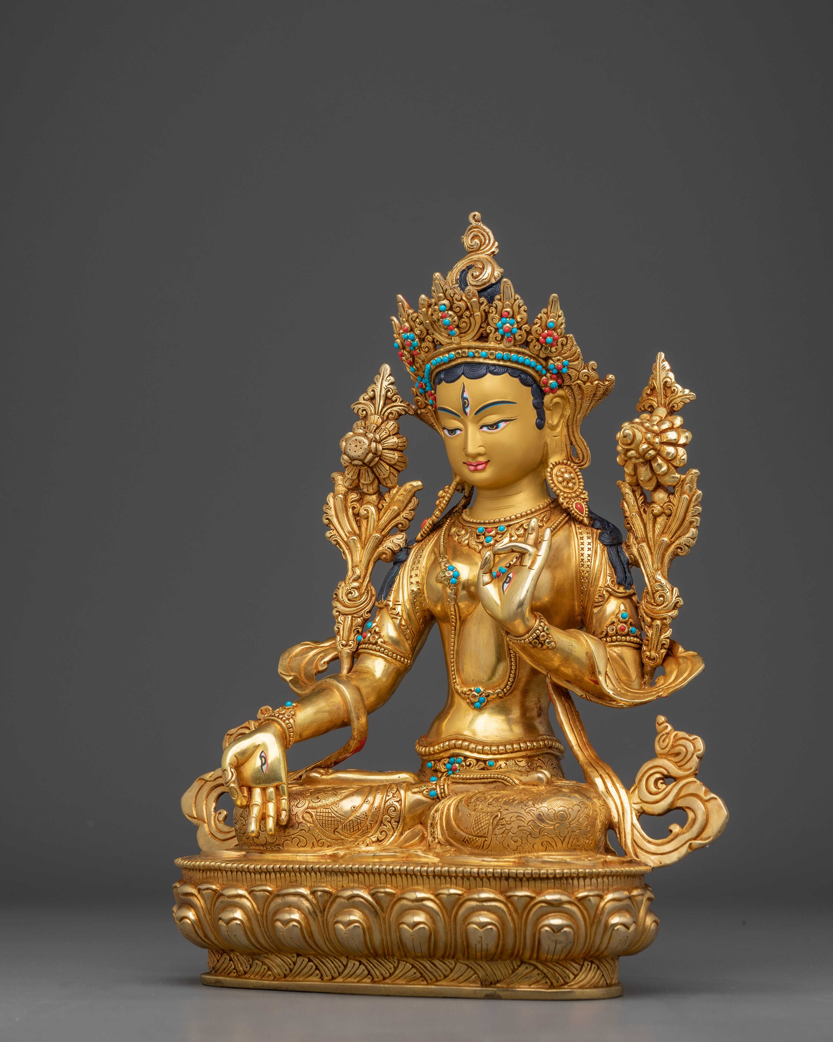 Handmade Statue of Sita Tara | White Tara - Tibetan Healing Deity
