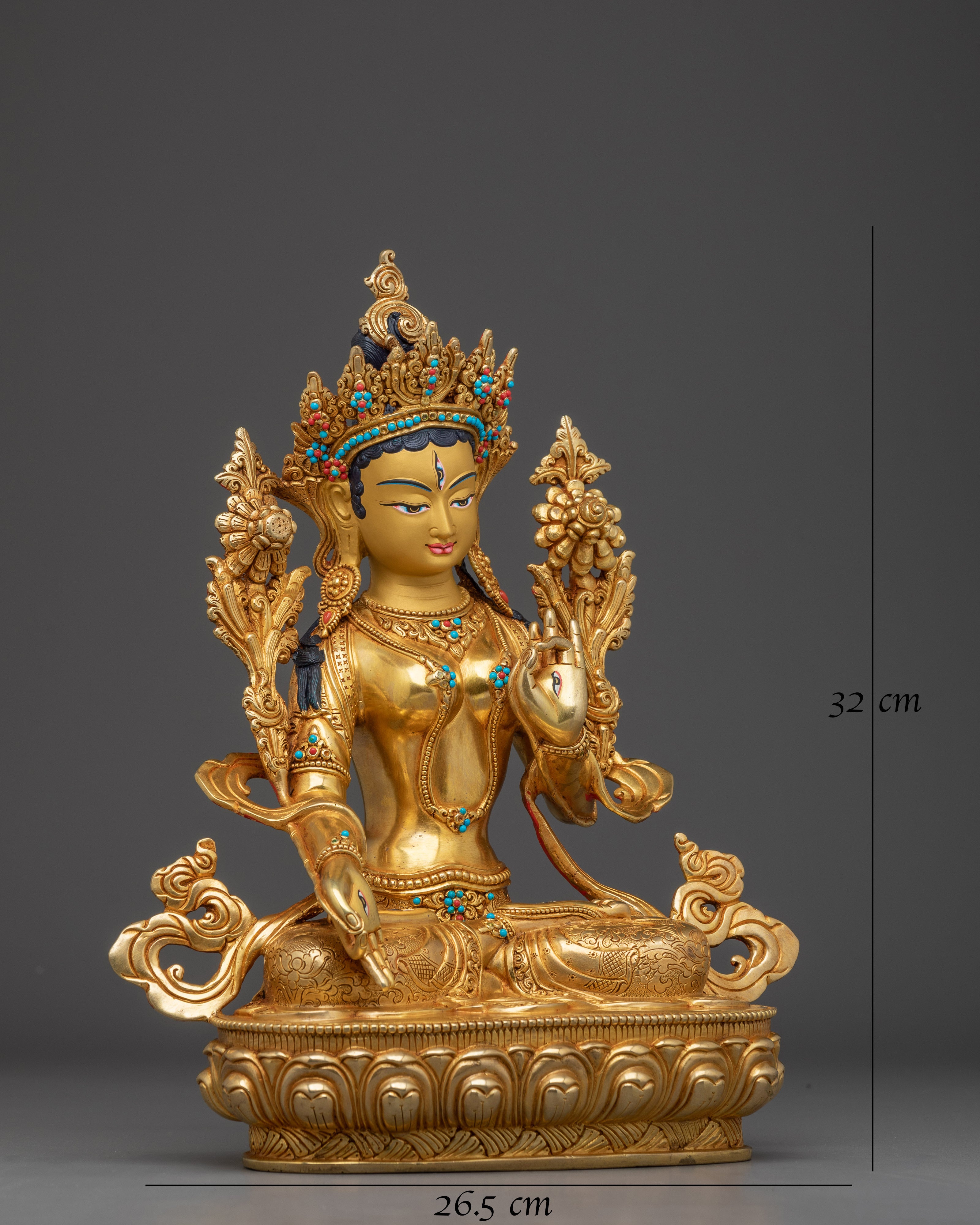 Handmade Statue of Sita Tara | White Tara - Tibetan Healing Deity