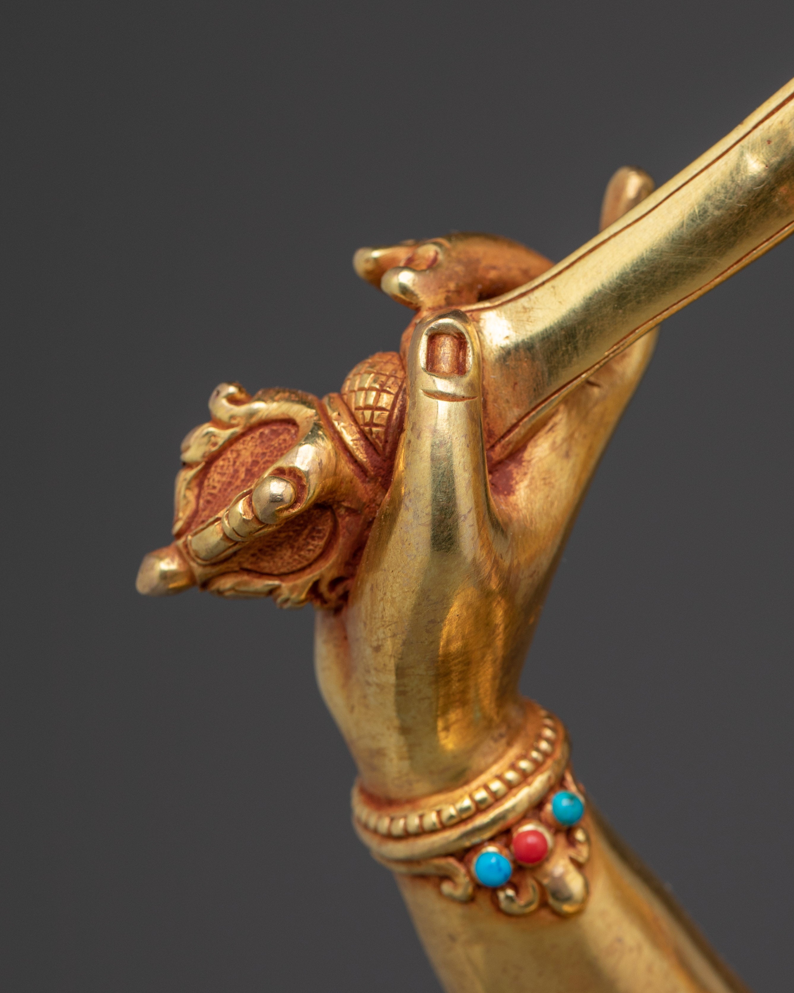 Manjushri Golden Handmade Statue | Buddhist Revered Deity